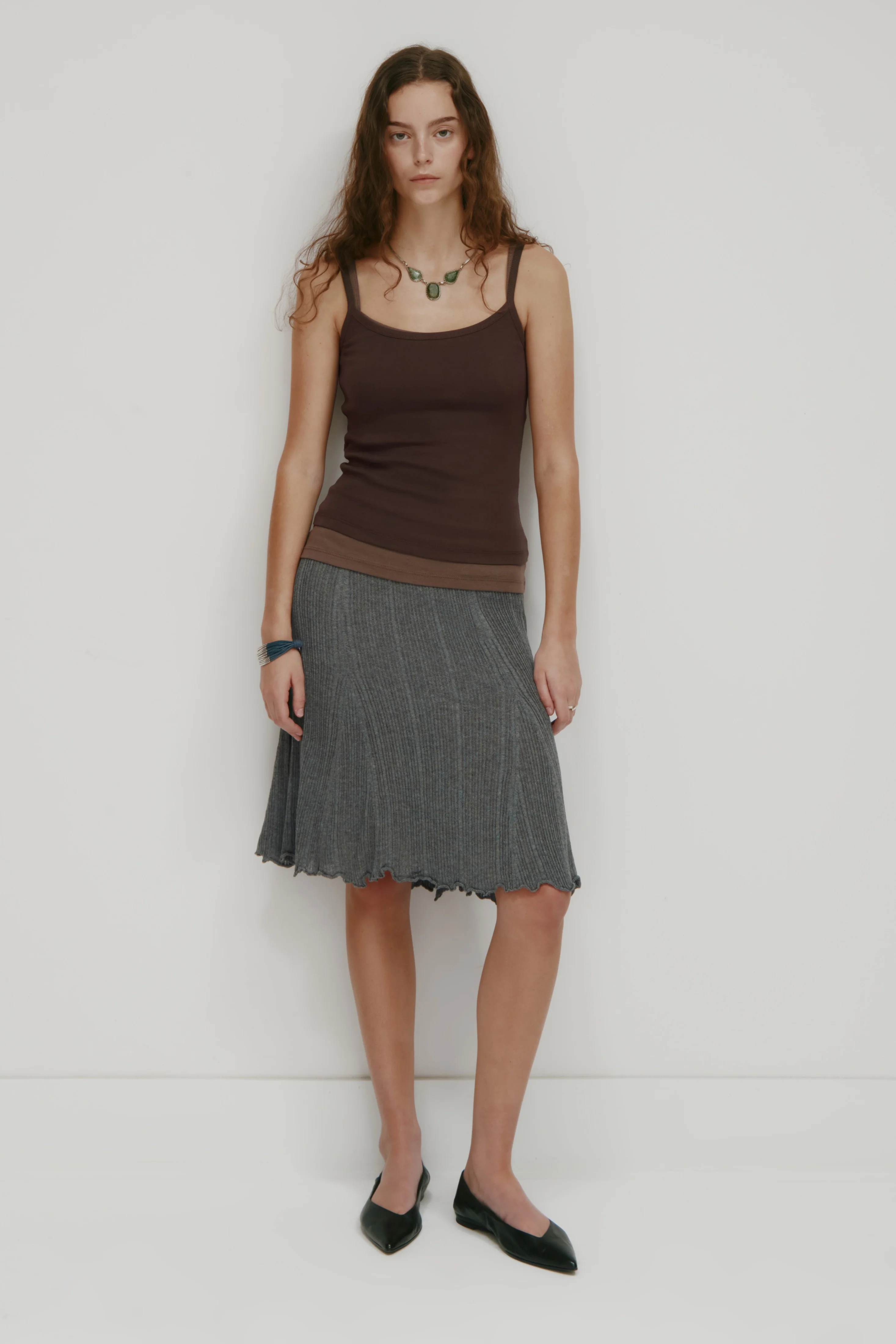 Women's Micro Rib Cami in Espresso - Image 3