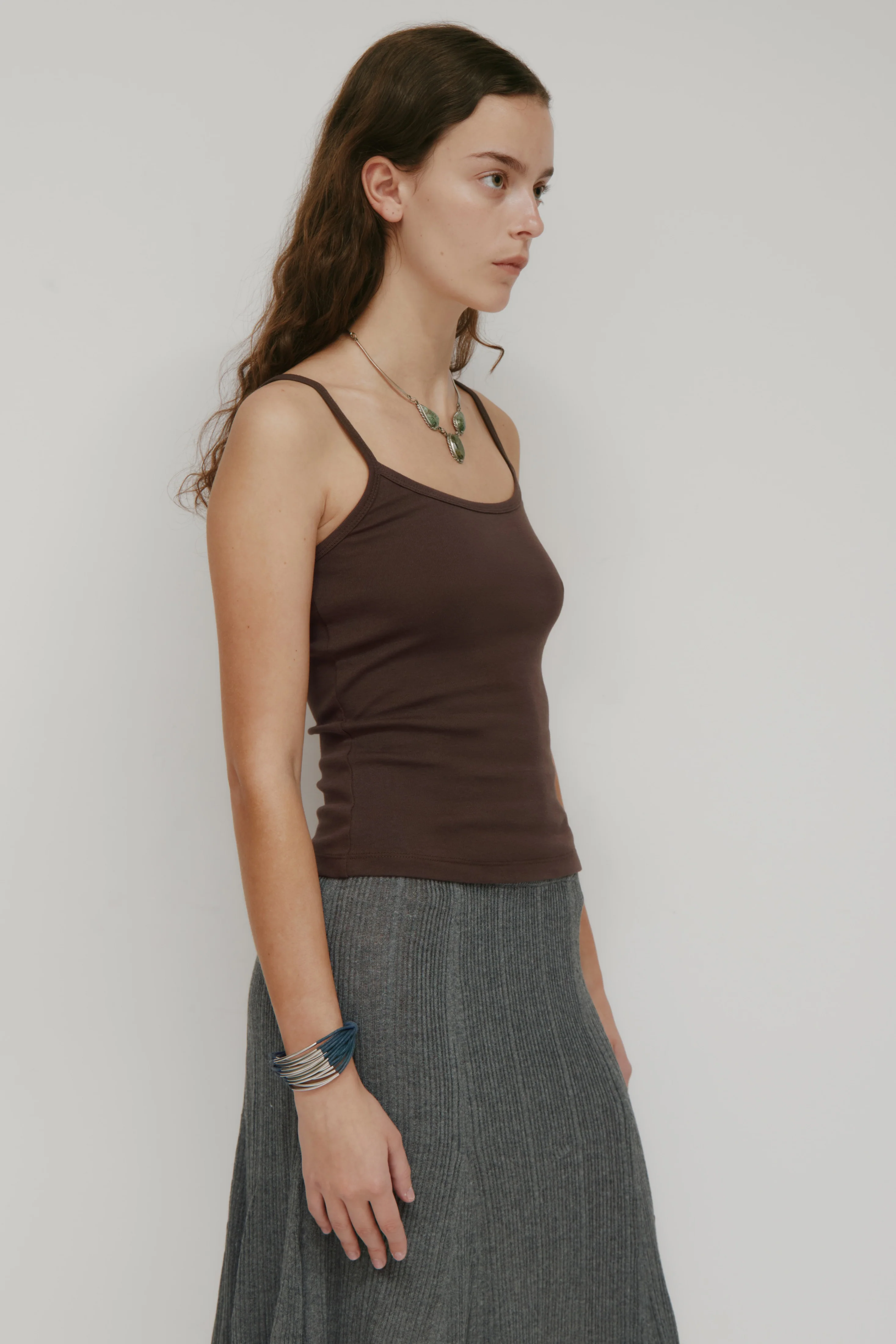 Women's Micro Rib Cami in Espresso - Image 4