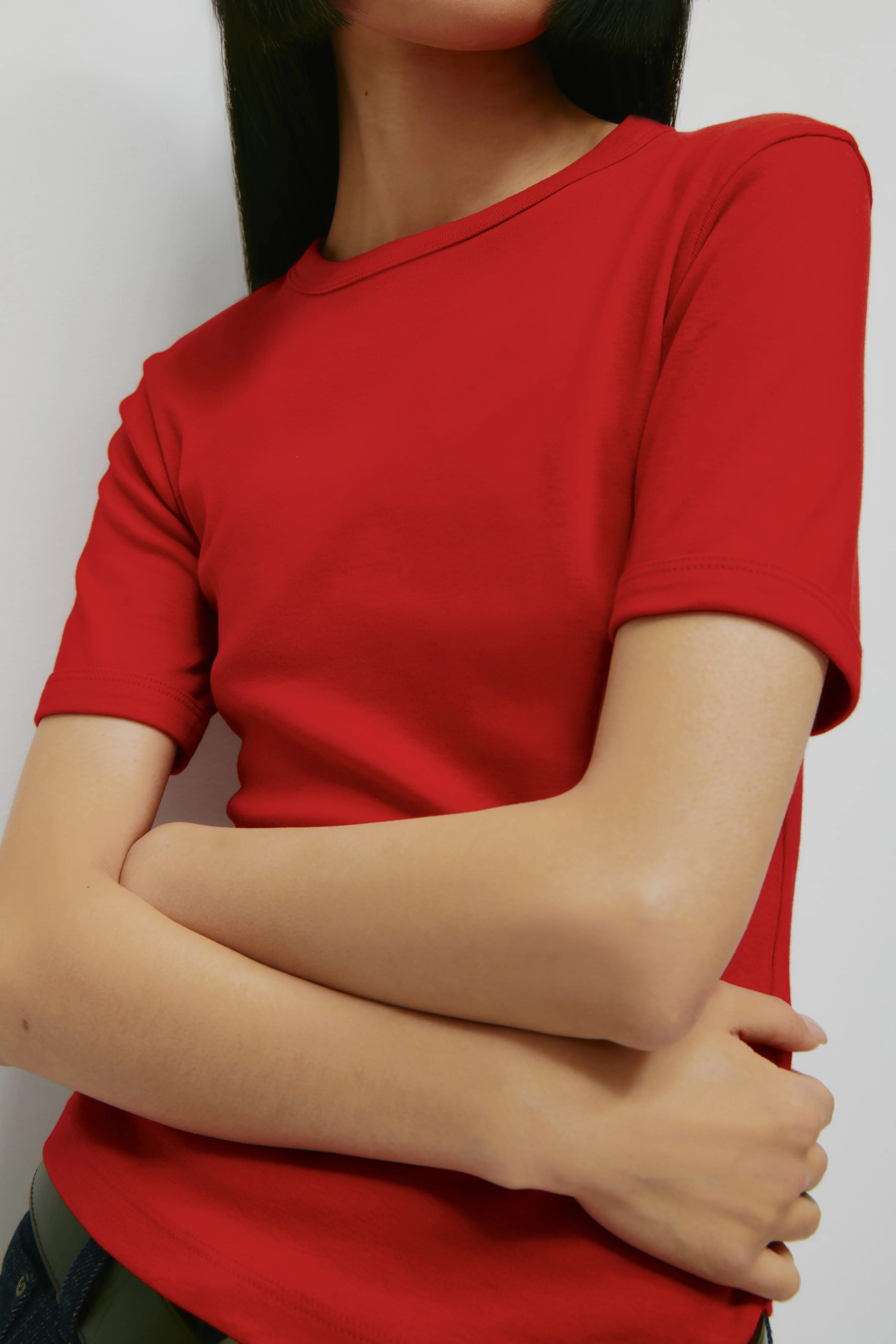 Women's Micro Rib Tee in Salsa - Image 5