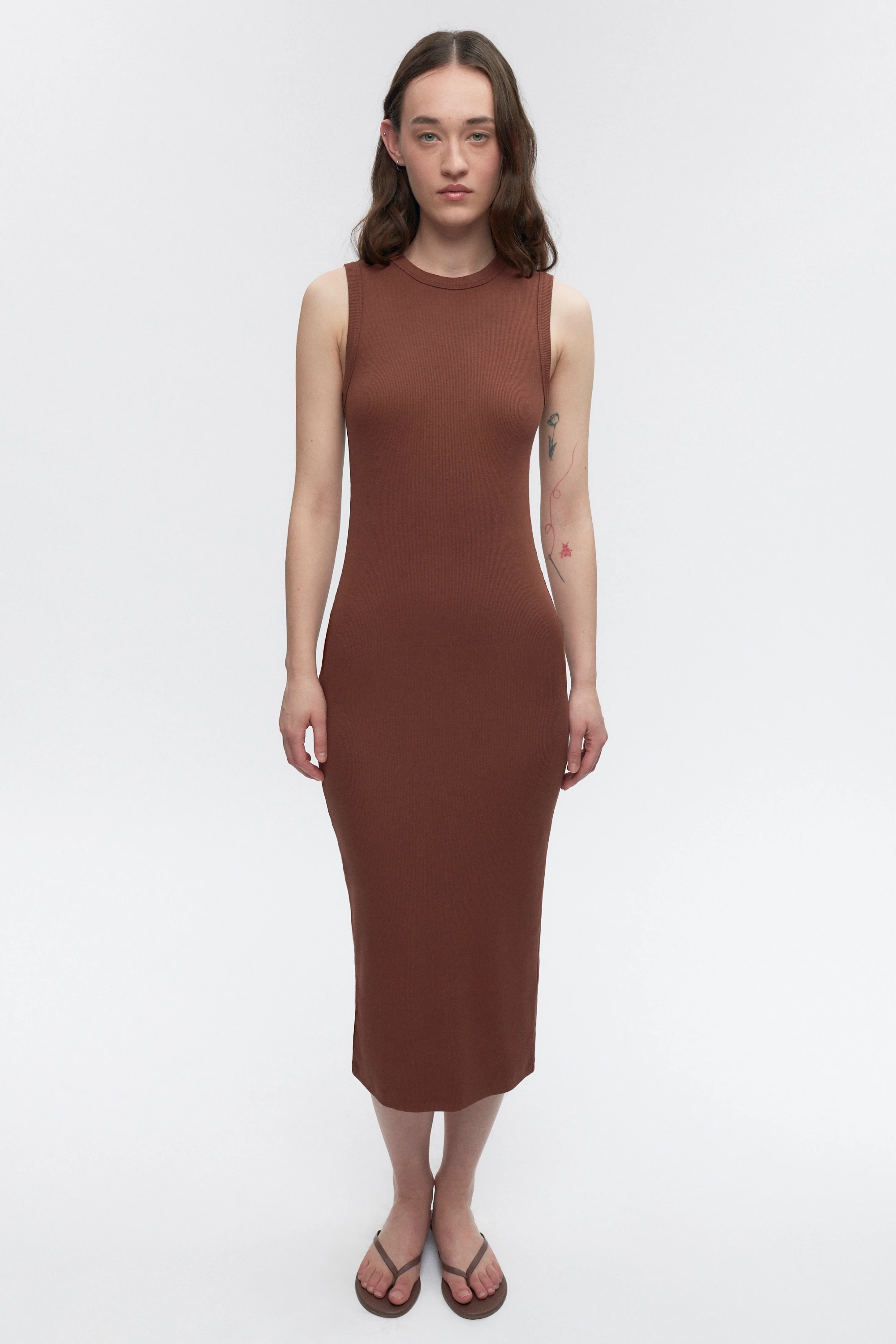 Women's Midi Racer Dress in Cappuccino