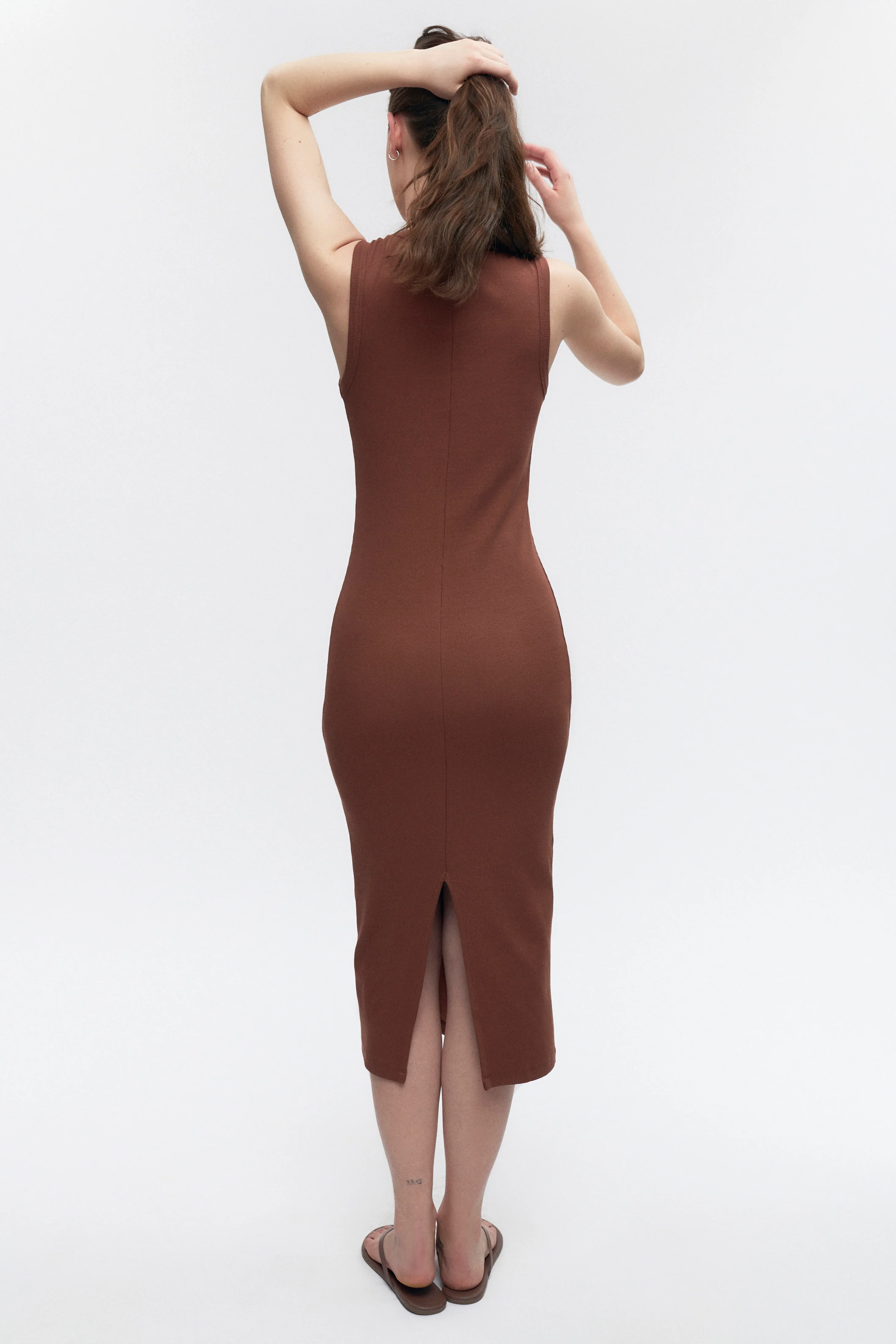 Women's Midi Racer Dress in Cappuccino - Image 4