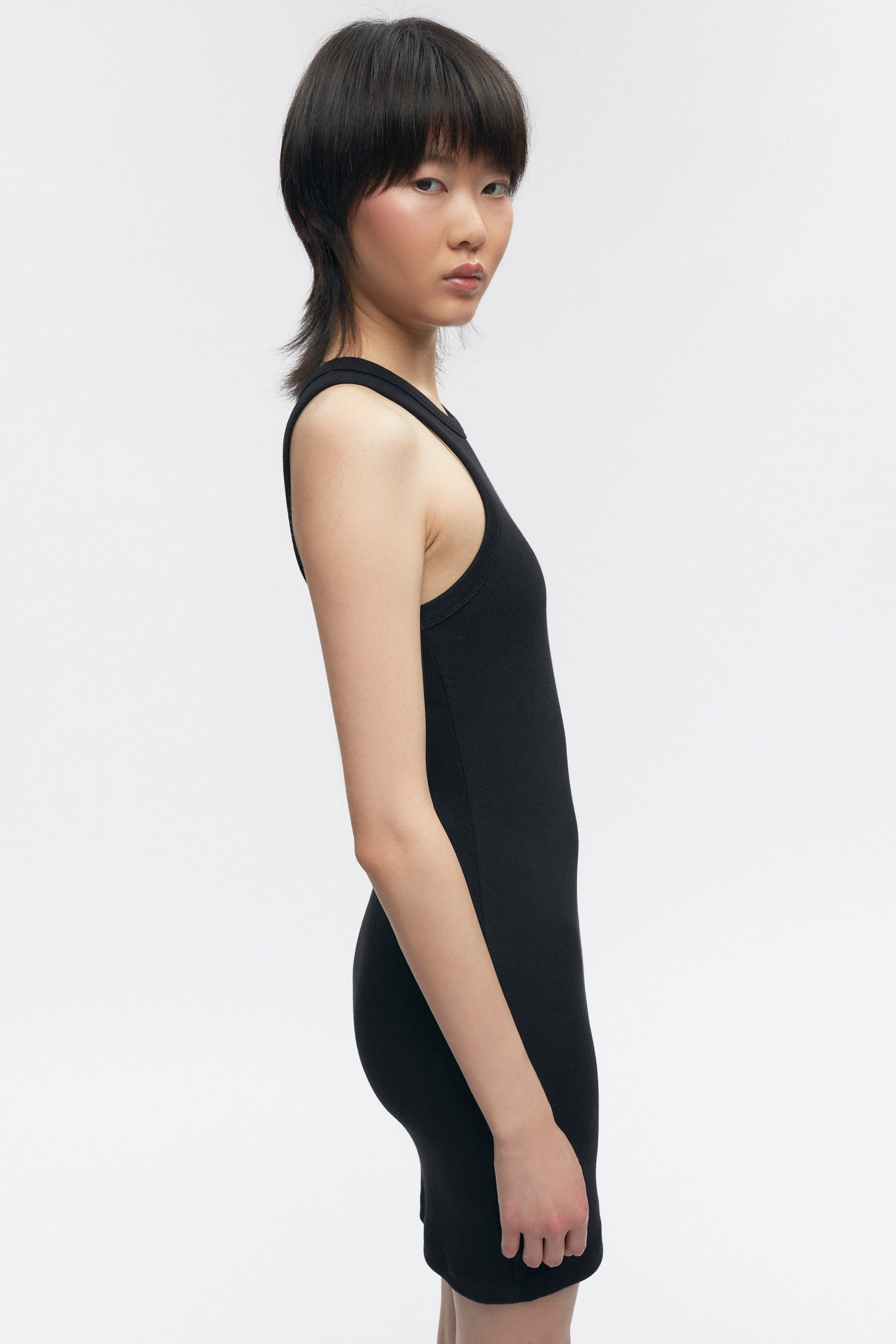 Women's Mini Racer Dress in Black - Image 4