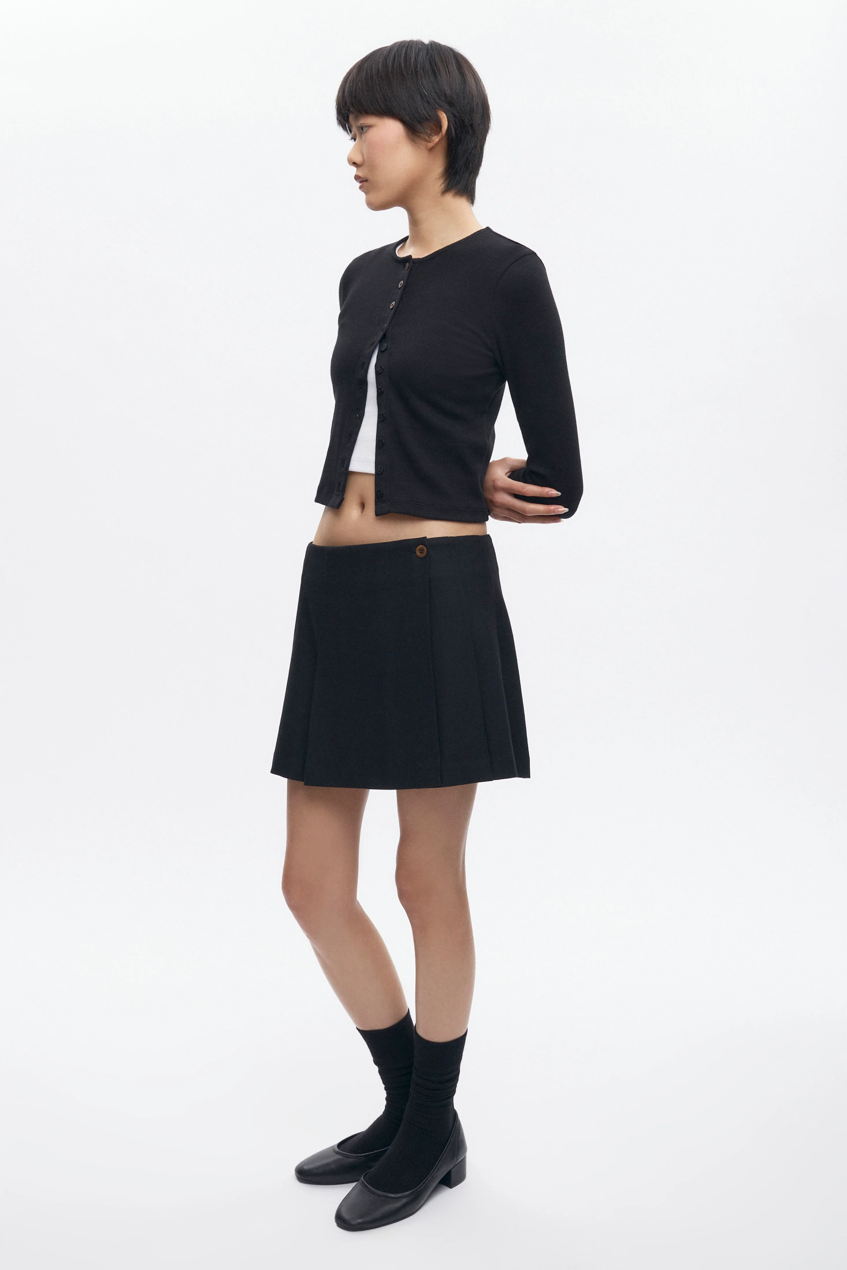 Women's Muna Pleated Mini Skirt in Black - Image 5