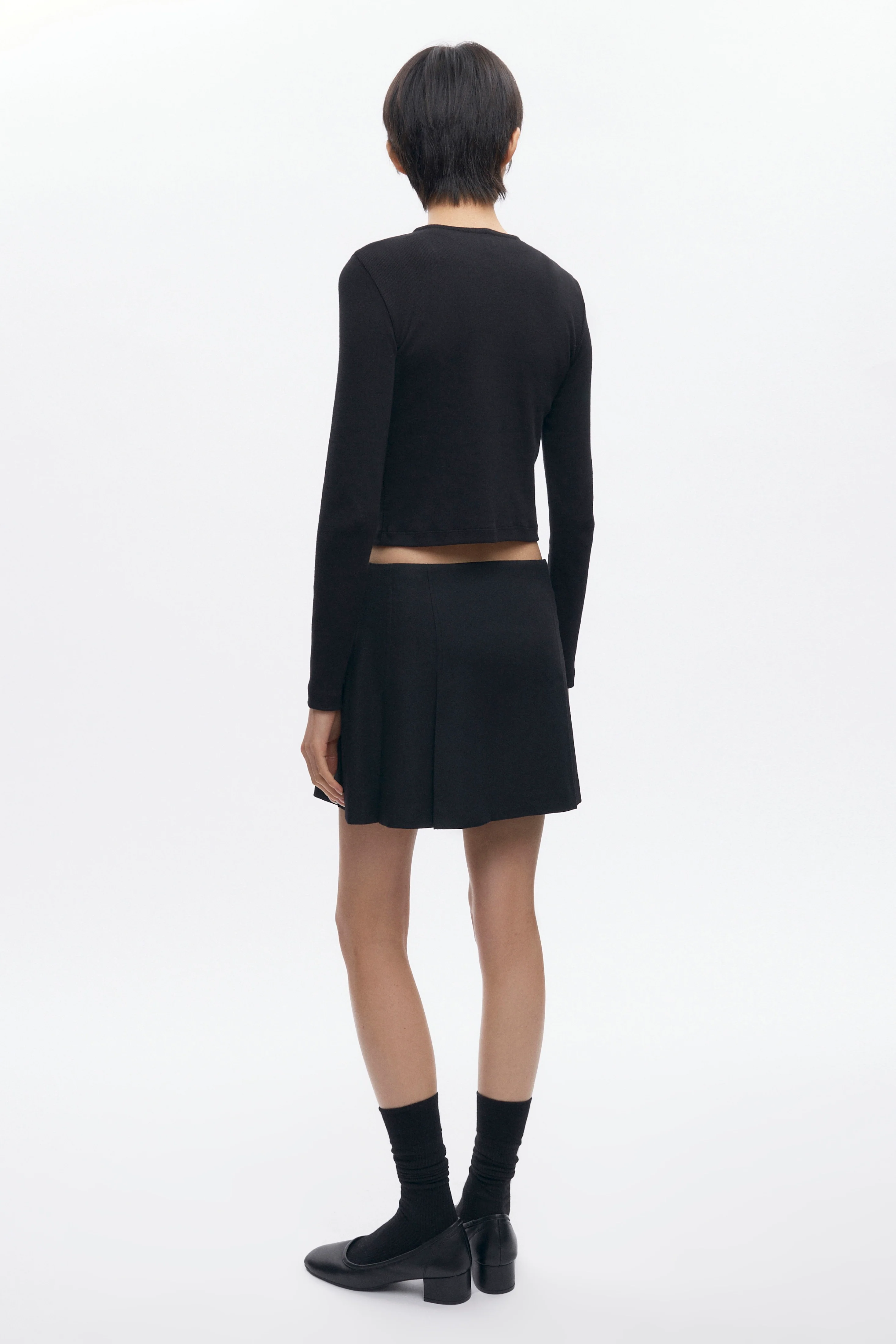 Women's Muna Pleated Mini Skirt in Black - Image 6