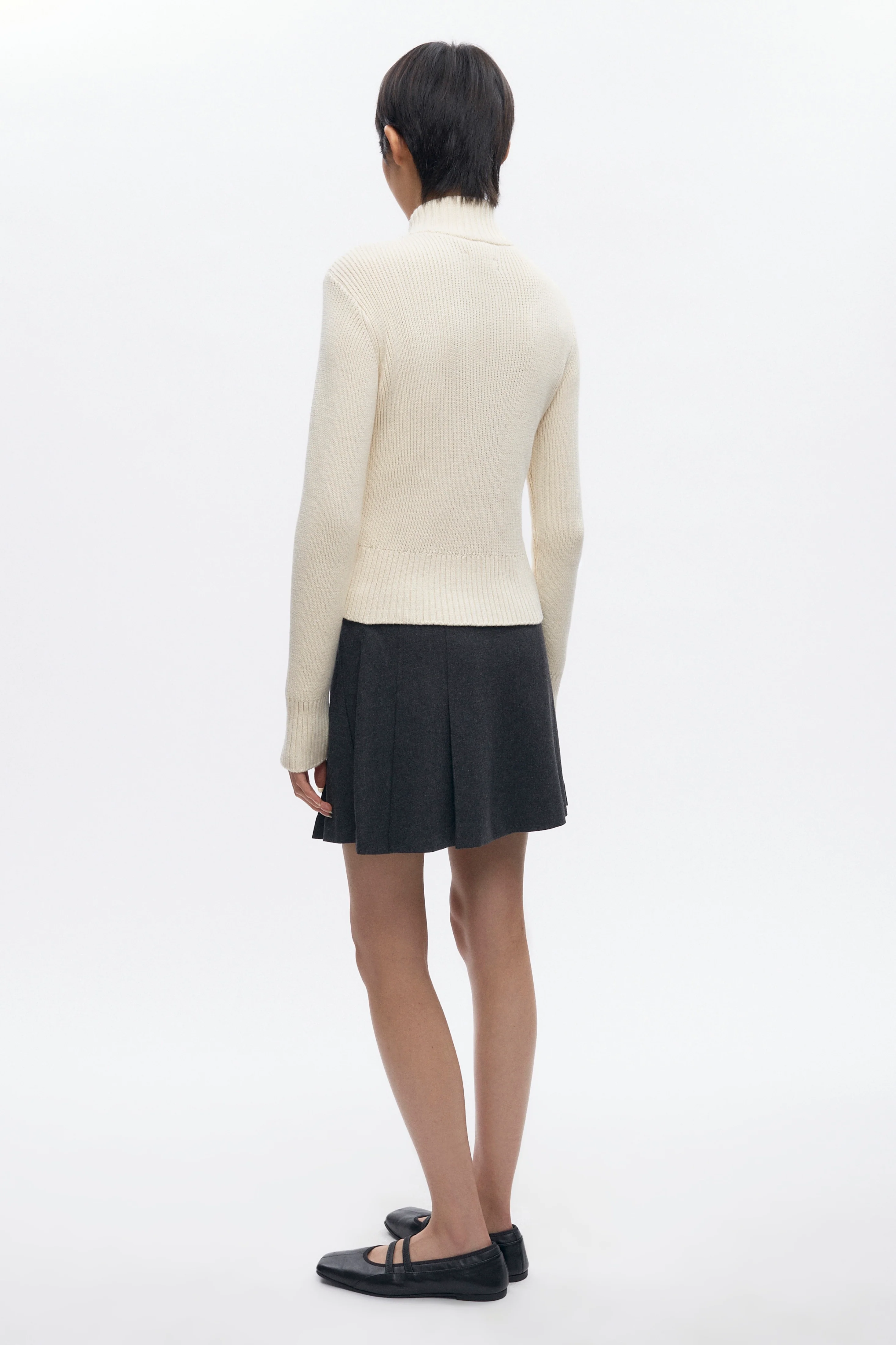 Women's Muna Pleated Mini Skirt in Charcoal - Image 7