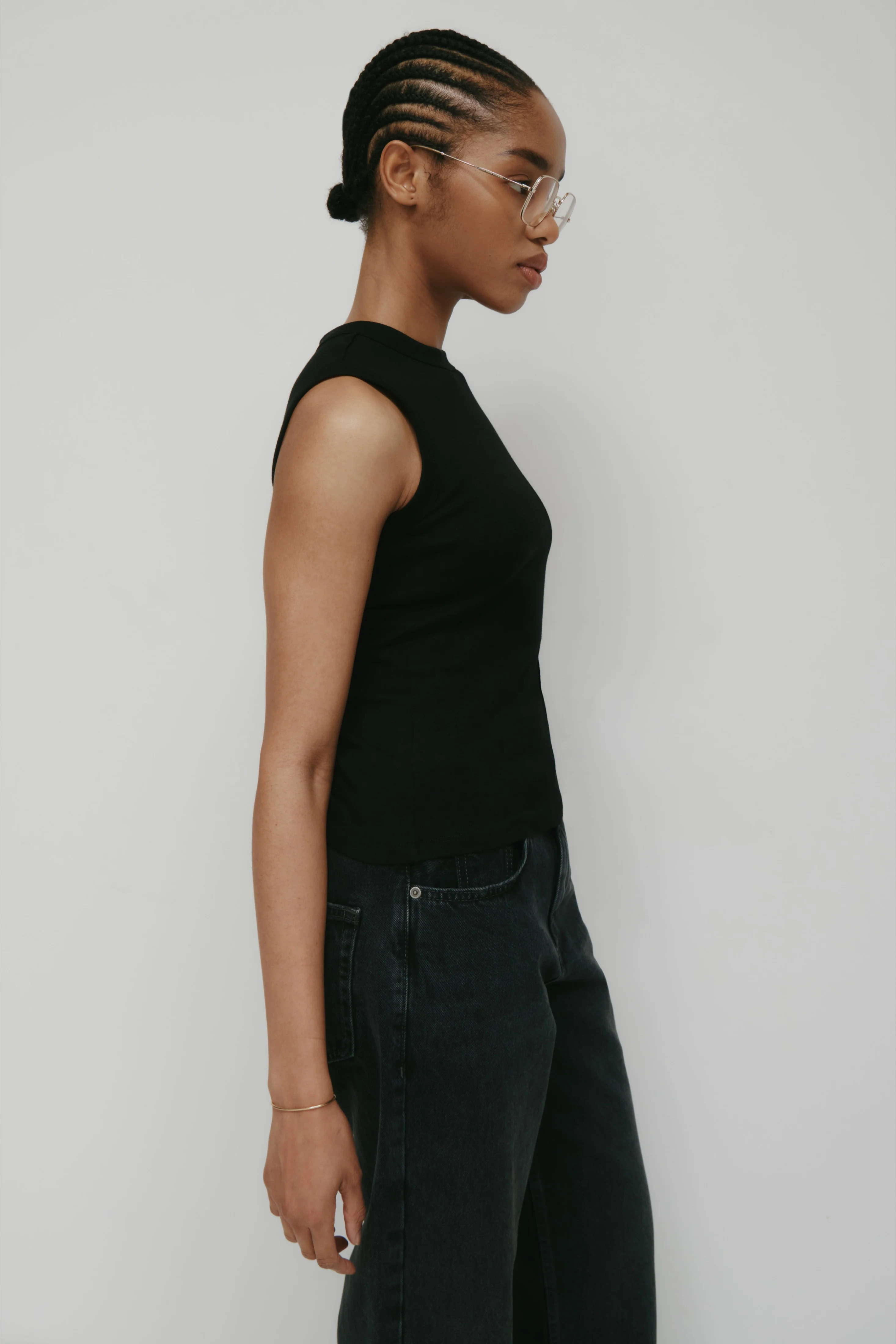 Women's Muscle Tank in Black - Image 3