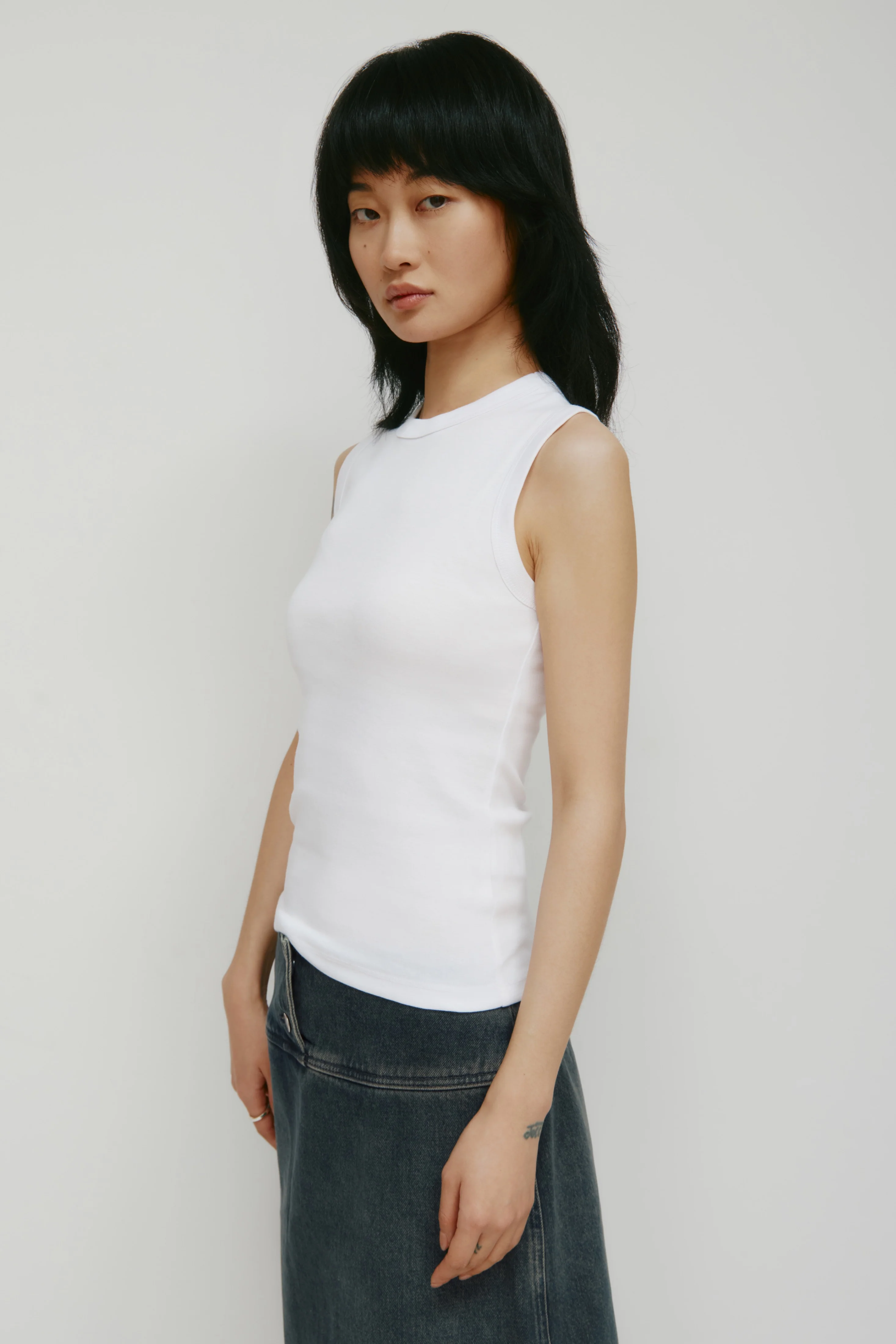 Women's Muscle Tank in White - Image 4