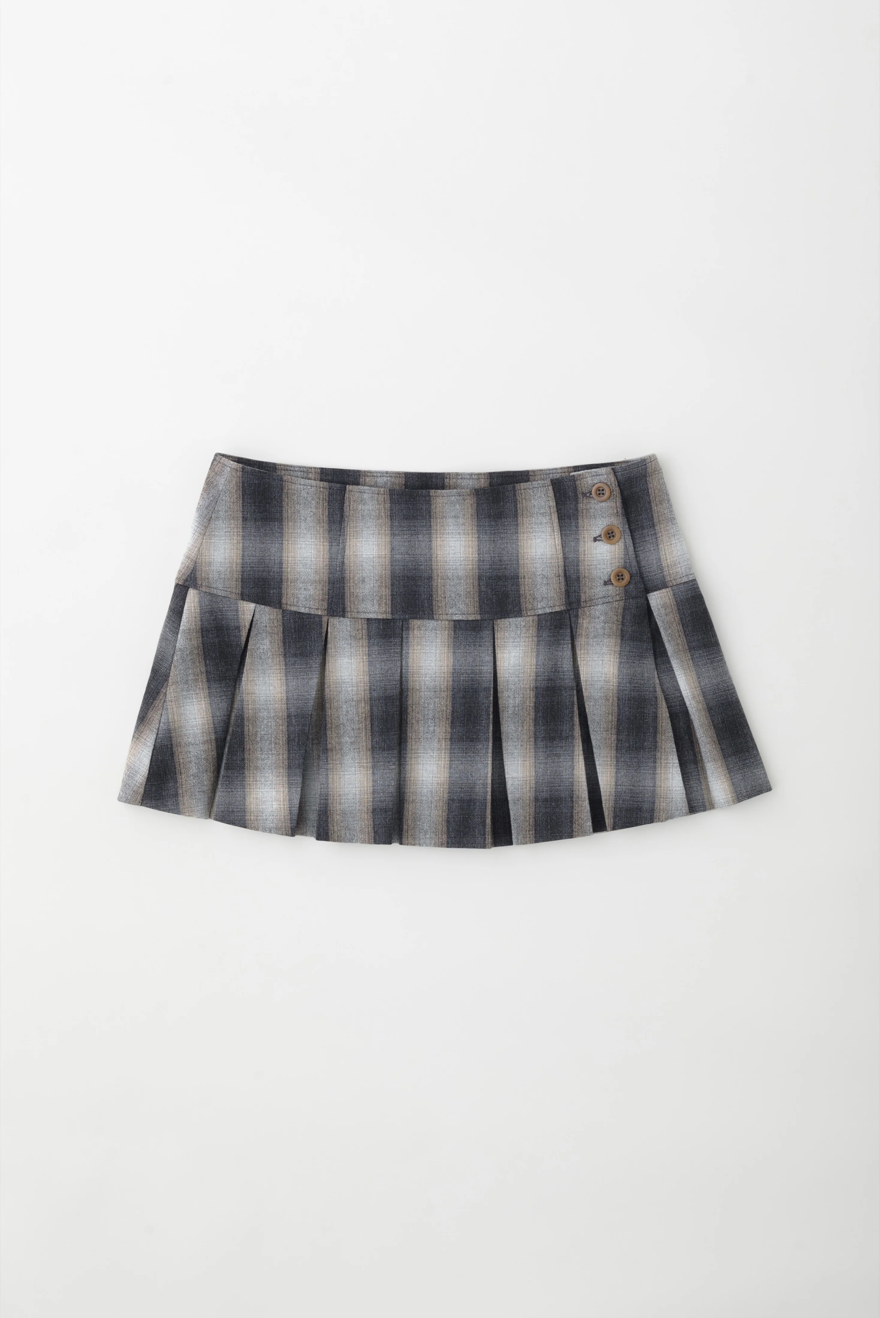 Women's Nadia Low Rise Mini Skirt in Sand Plaid - Image 7