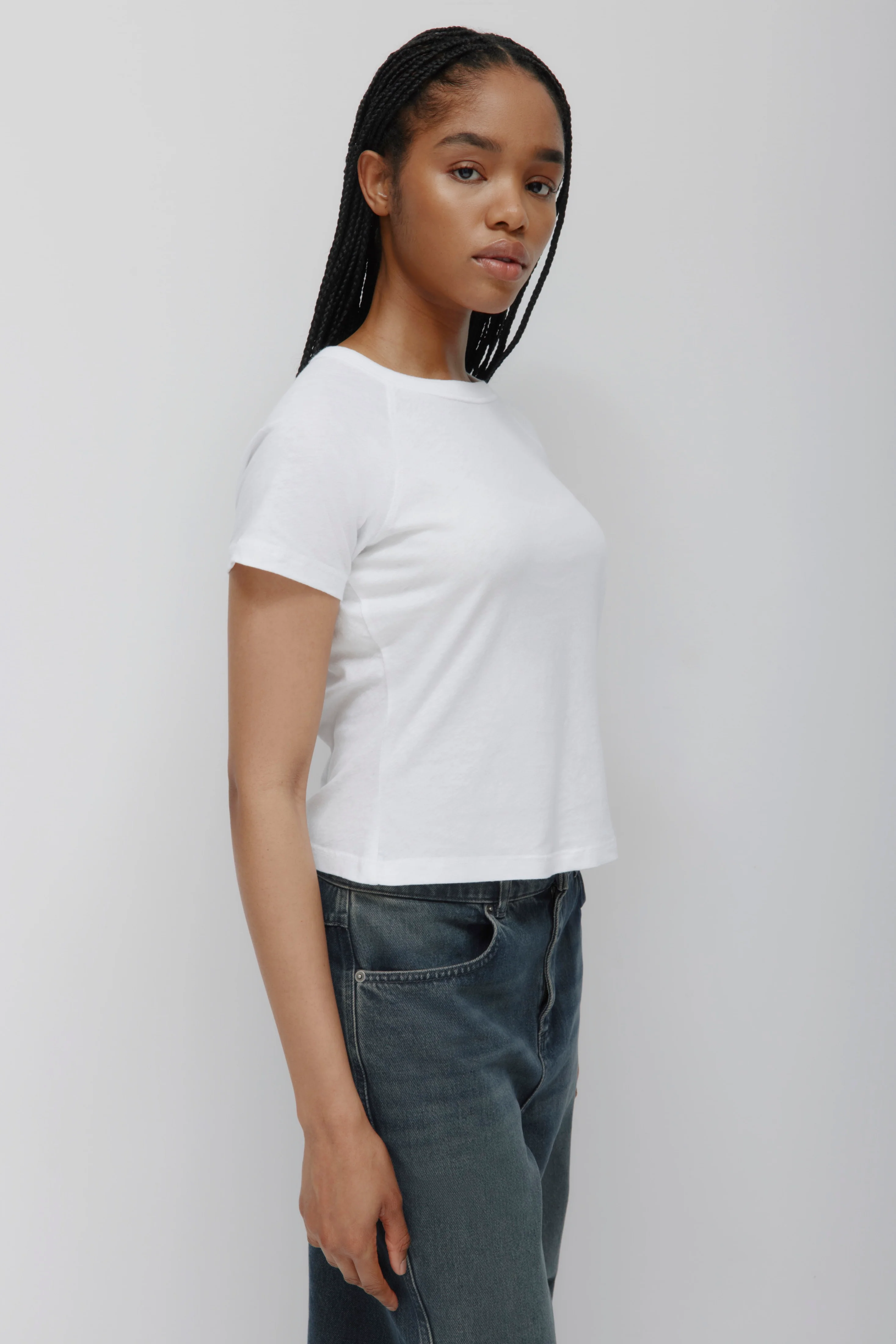 Women's Nassim Varsity Tee in White - Image 3