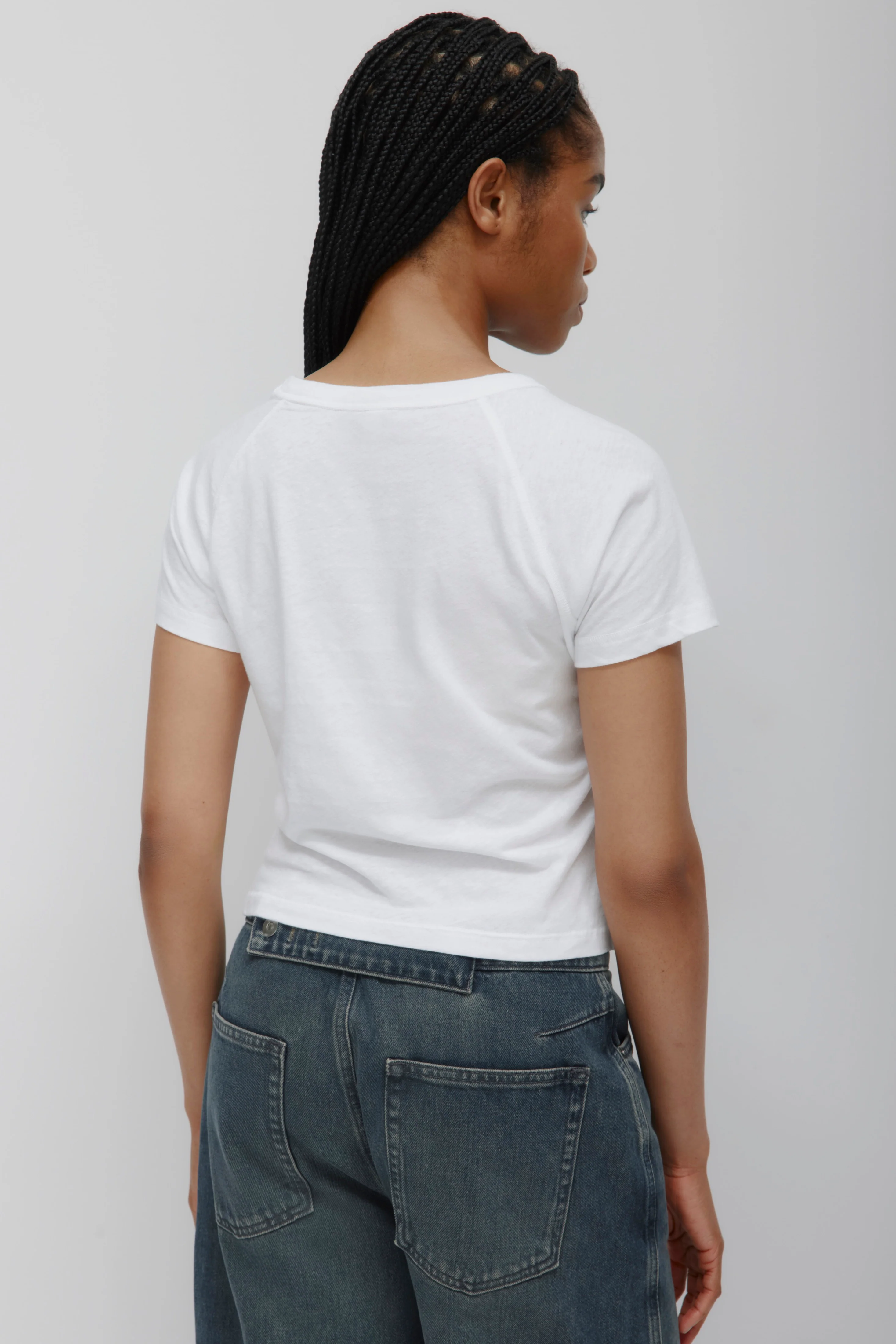Women's Nassim Varsity Tee in White - Image 4