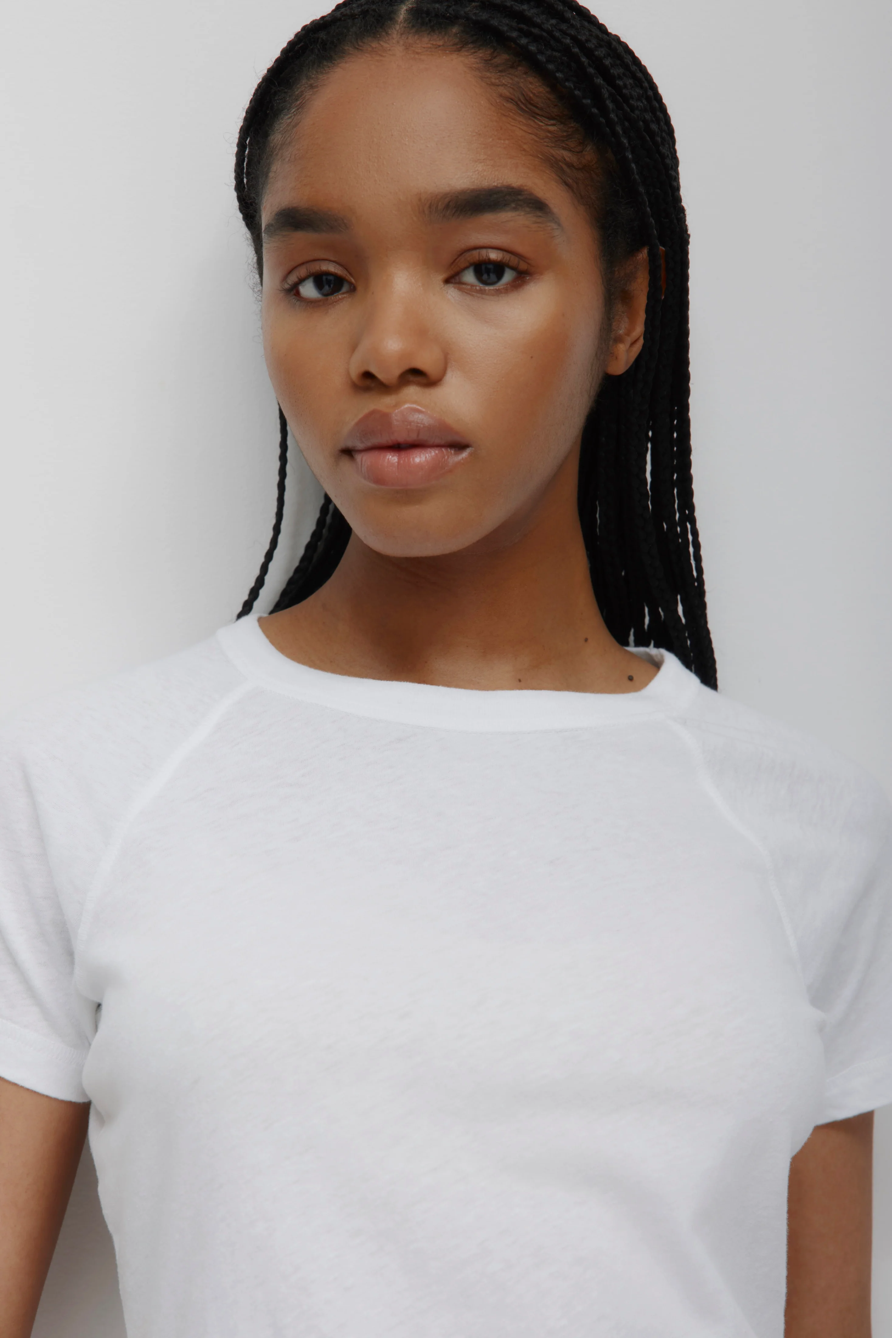 Women's Nassim Varsity Tee in White - Image 5