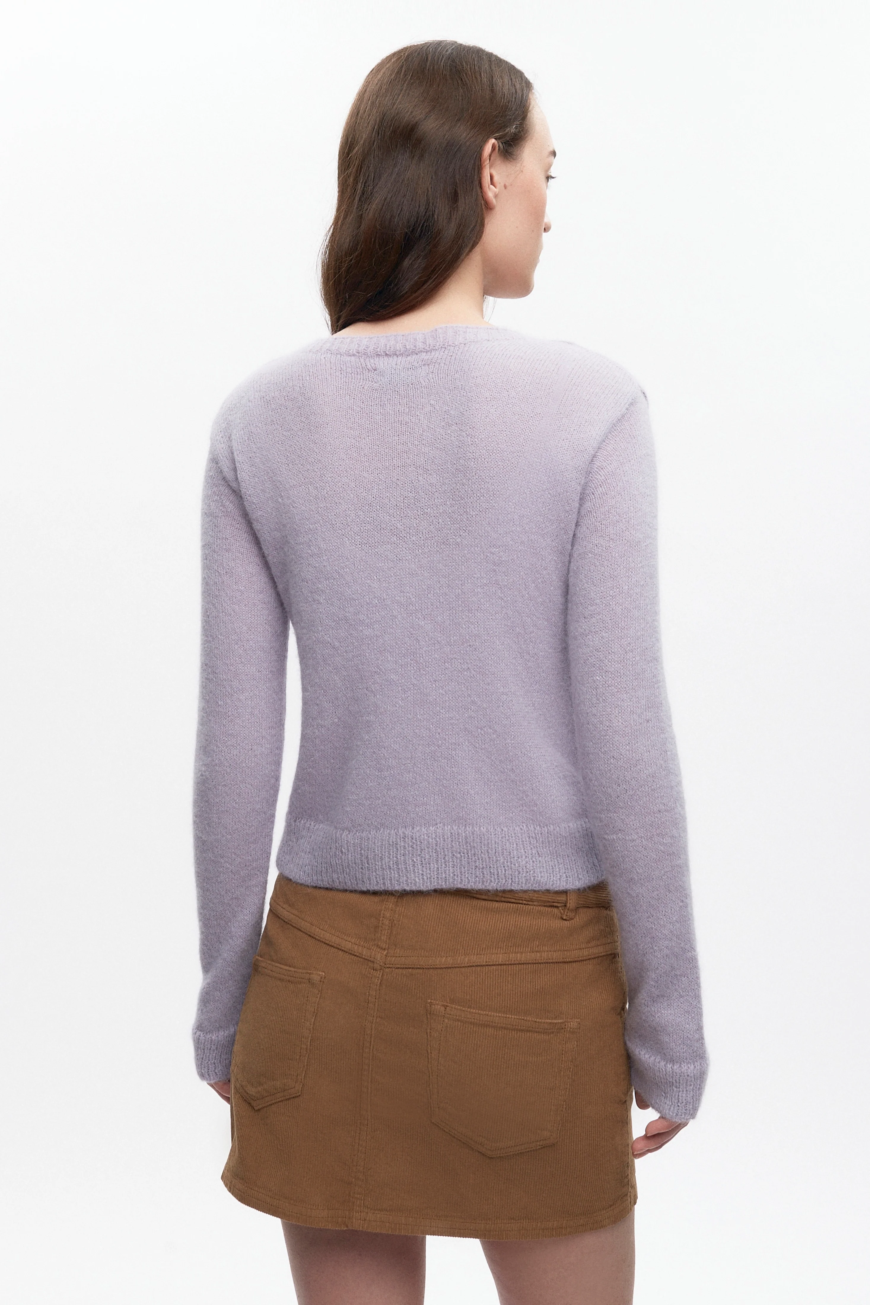 Women's Noor Fuzzy Cardigan in Mauve - Image 4