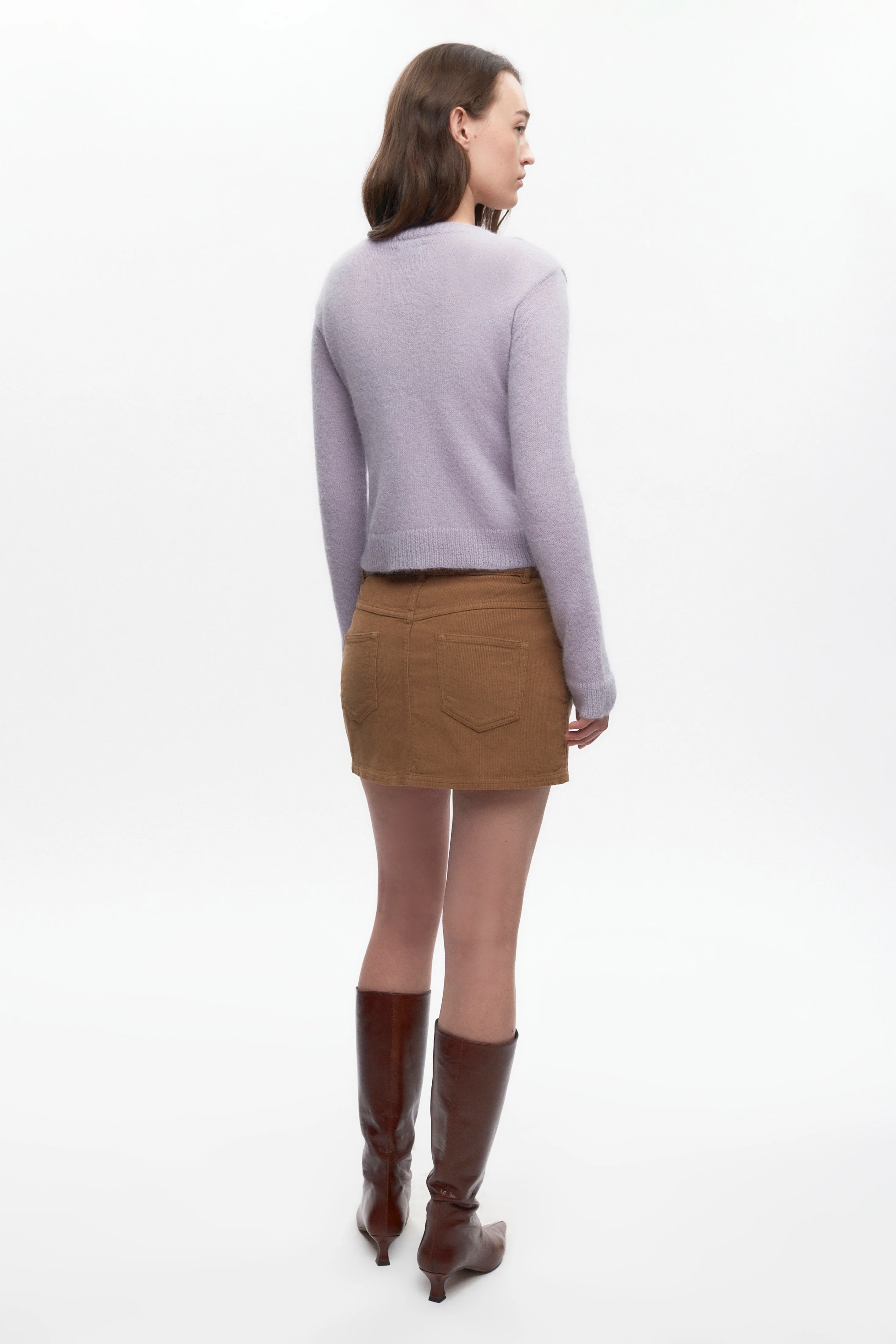 Women's Noor Fuzzy Cardigan in Mauve - Image 6