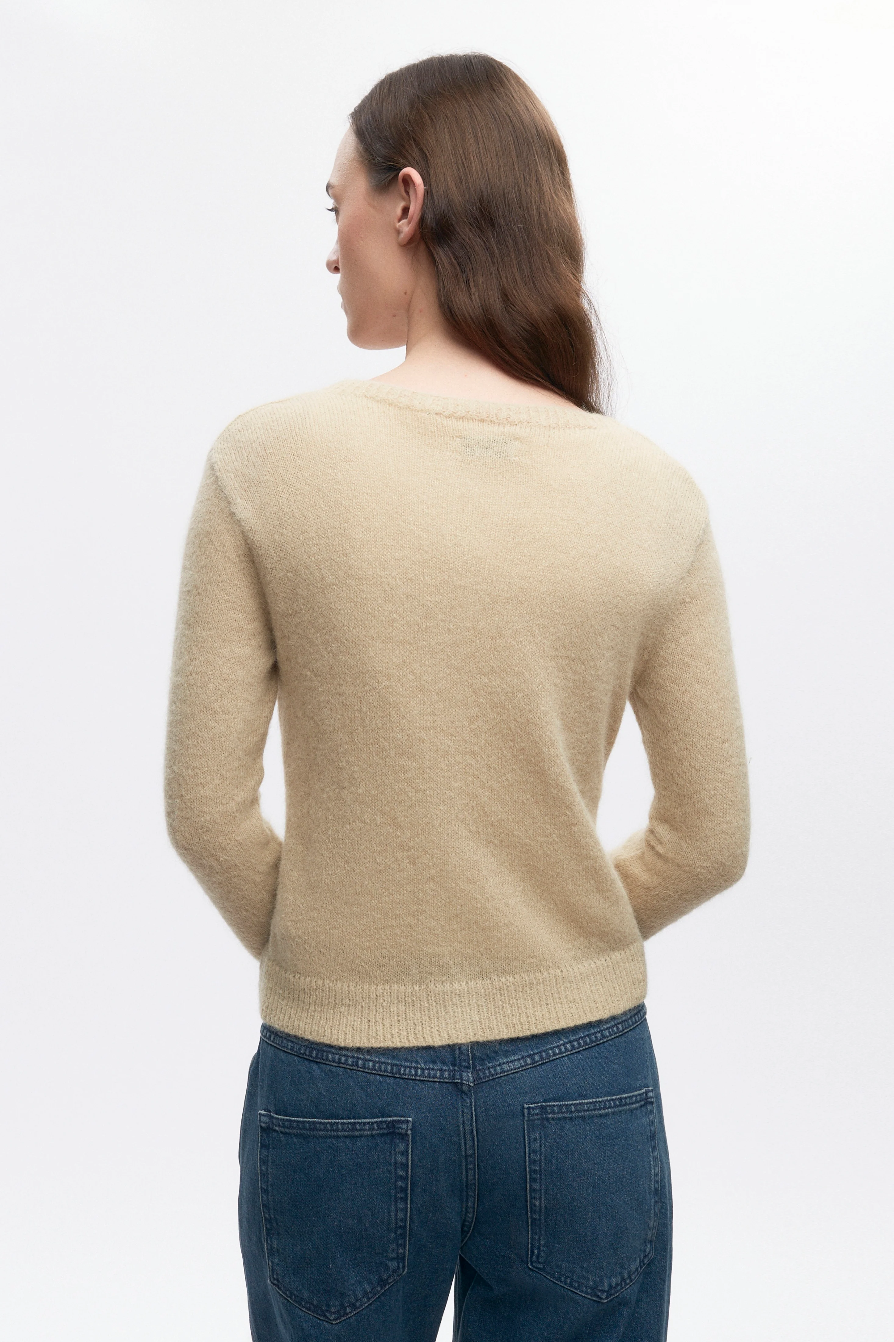 Women's Noor Fuzzy Cardigan in Sand - Image 5
