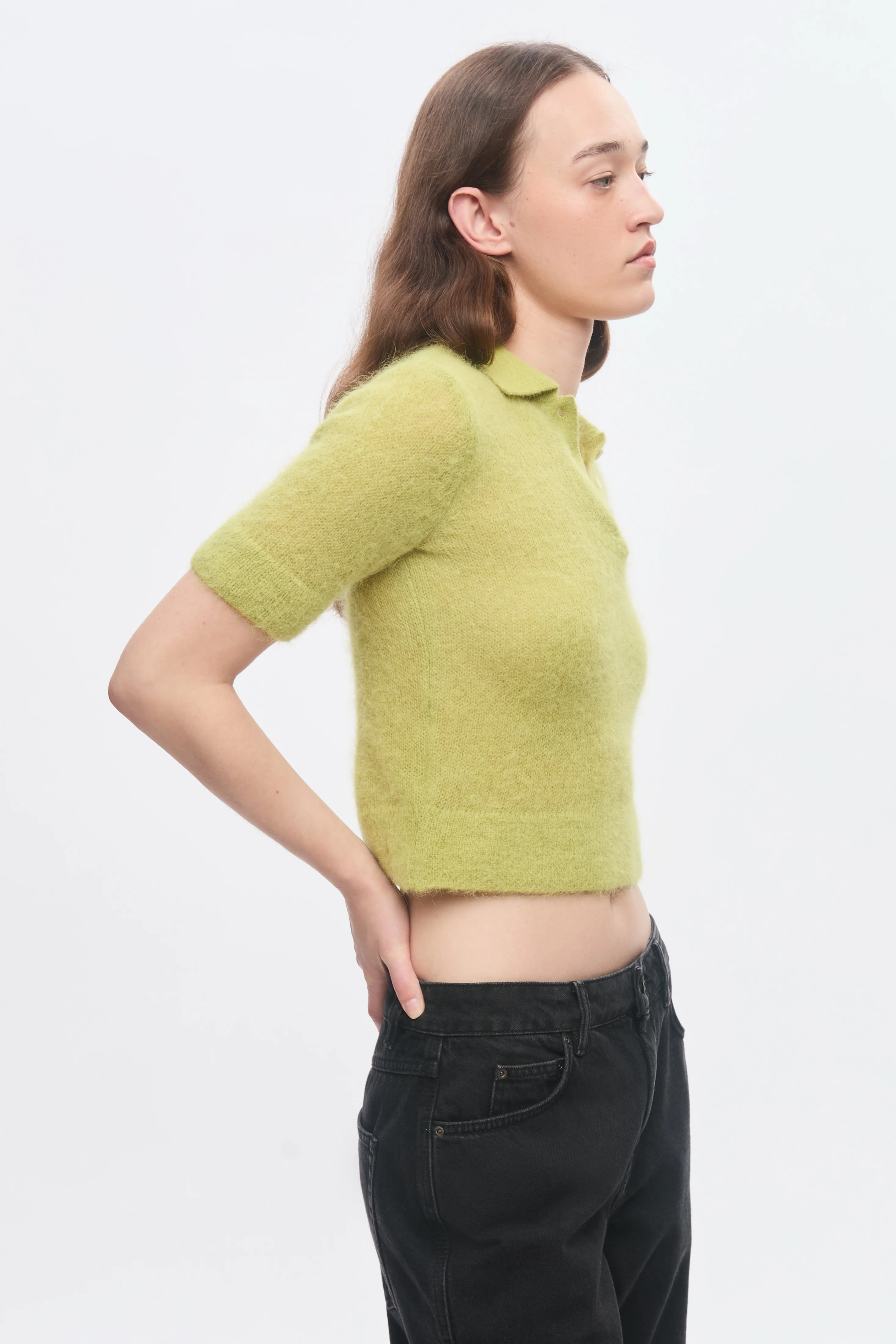 Women's Noor Fuzzy Polo in Hazel - Image 4