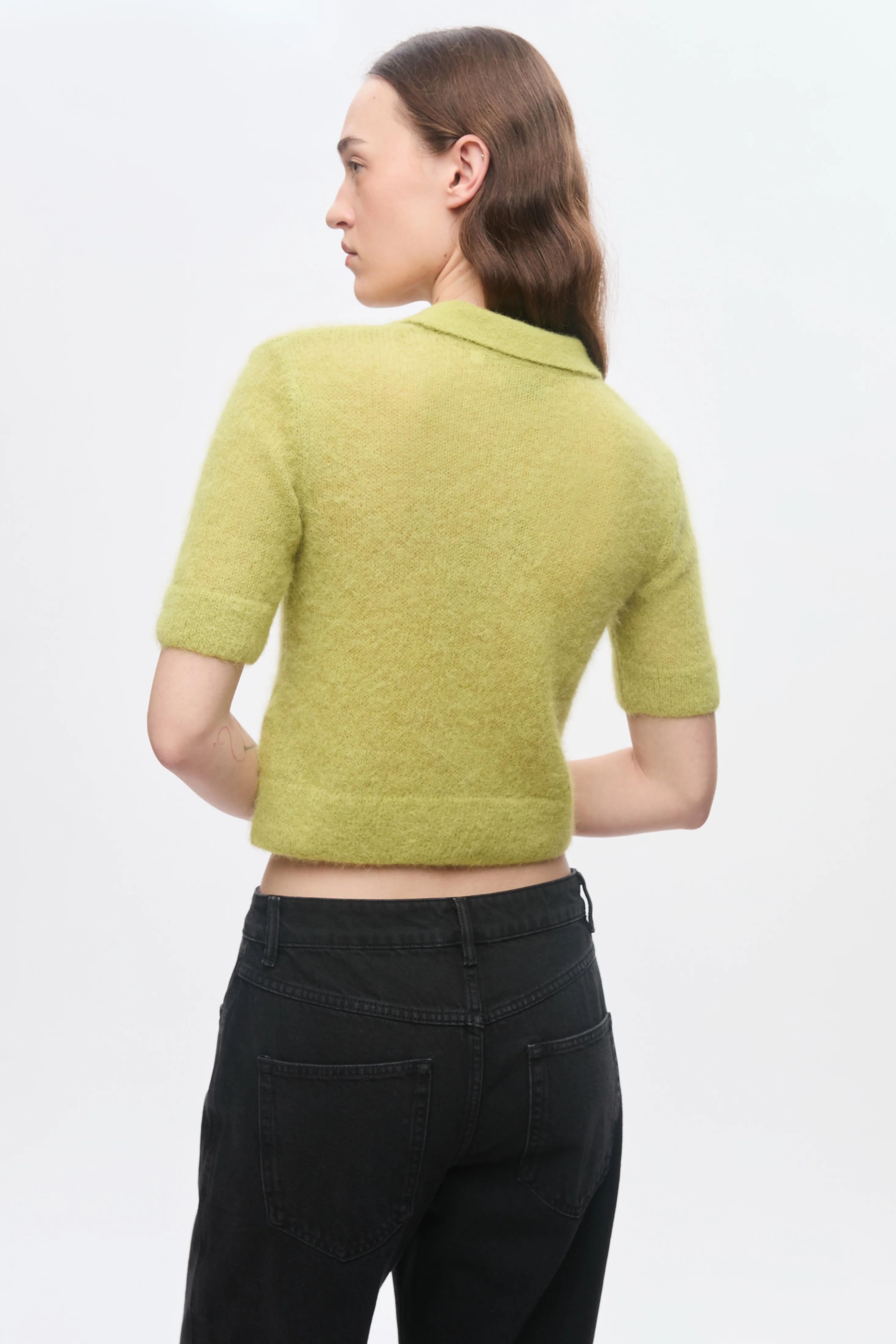 Women's Noor Fuzzy Polo in Hazel - Image 5