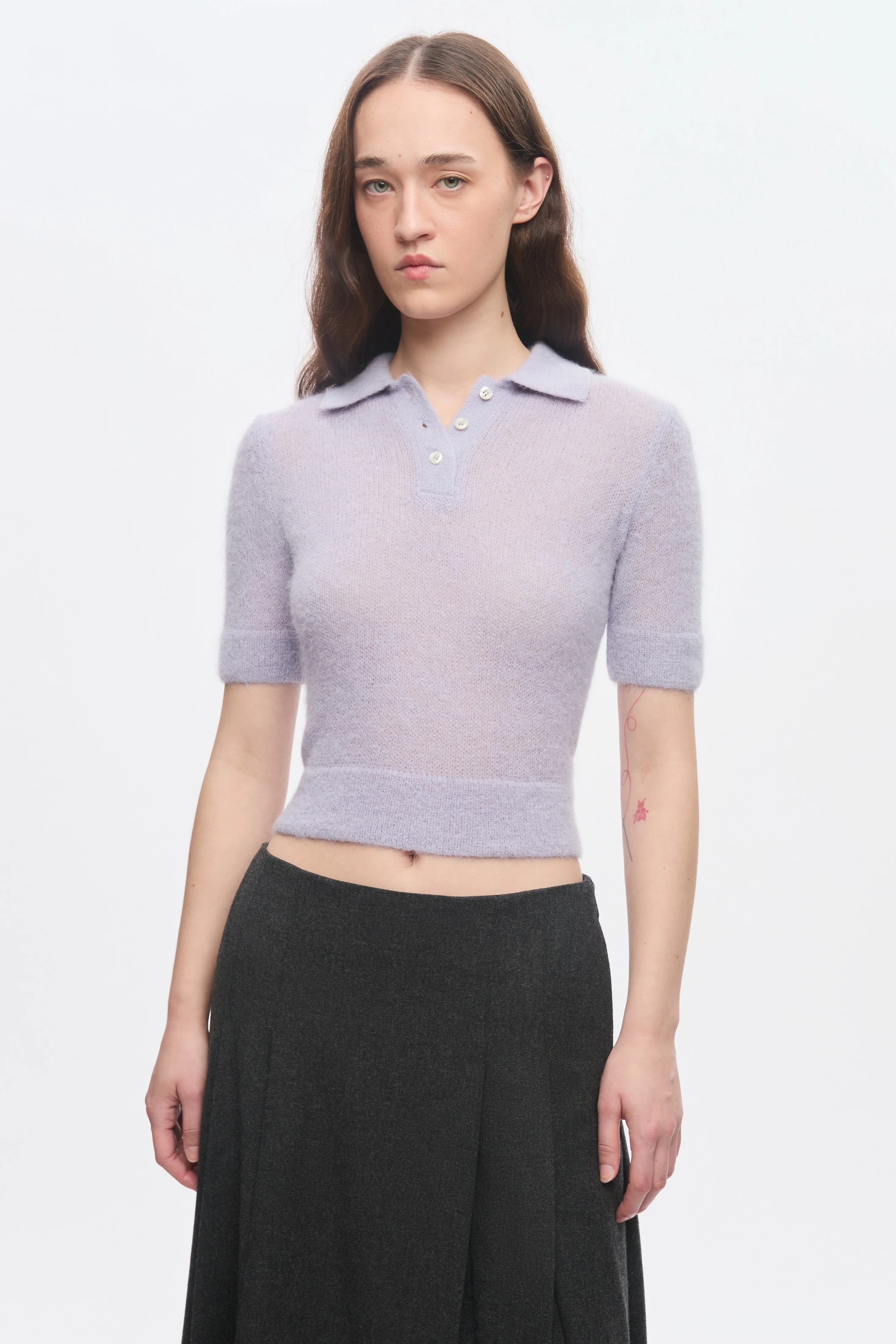 Women's Noor Fuzzy Polo in Mauve
