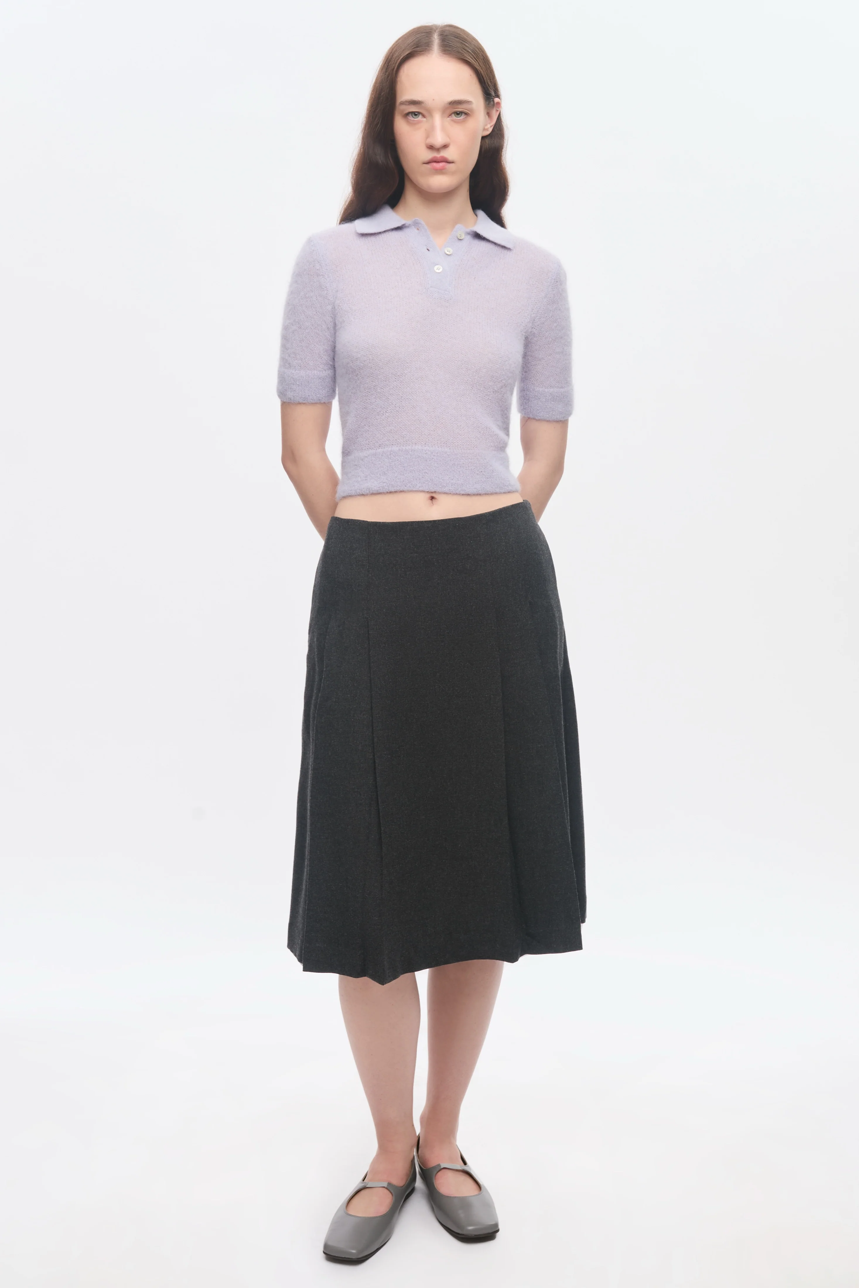 Women's Noor Fuzzy Polo in Mauve - Image 2