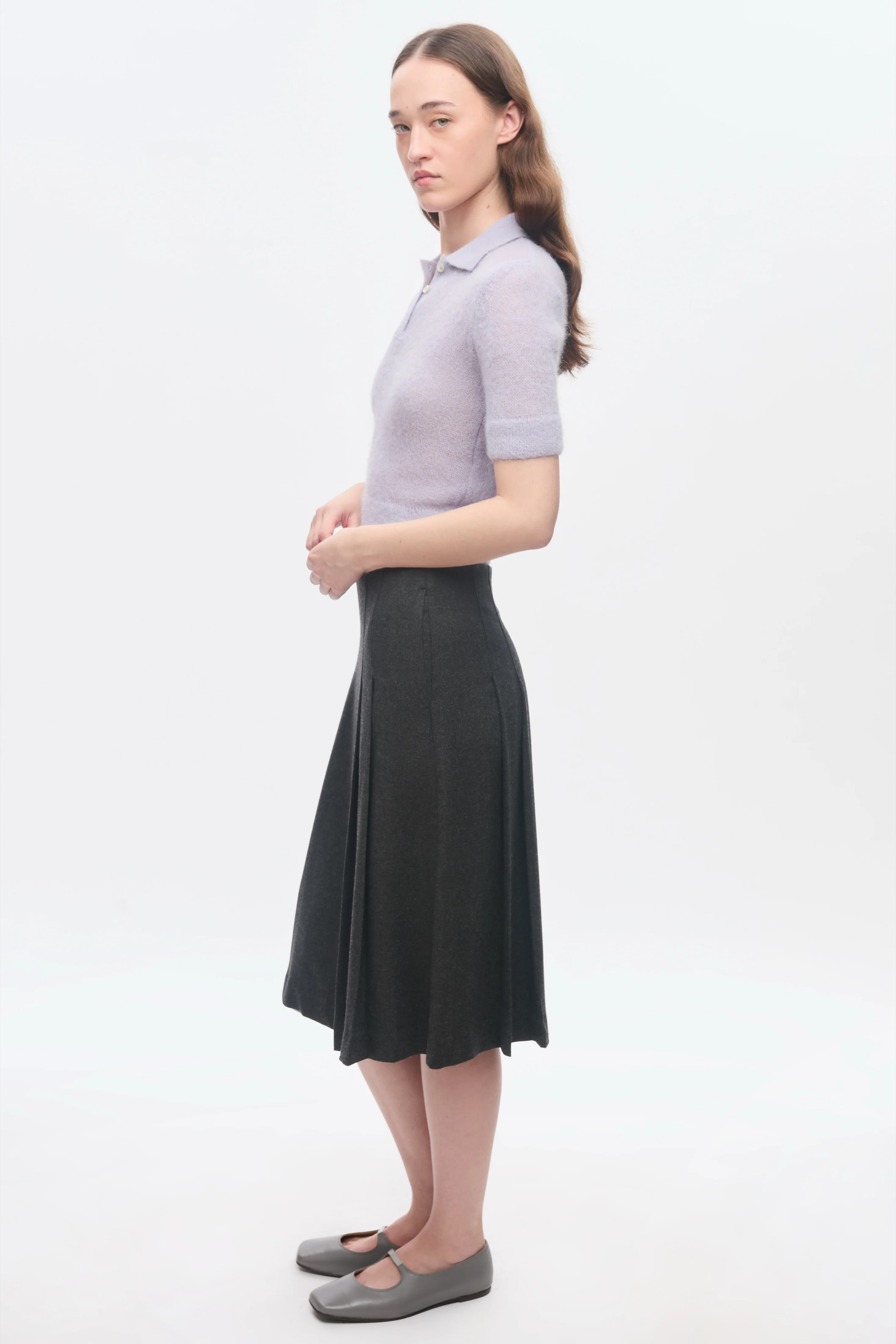 Women's Noor Fuzzy Polo in Mauve - Image 5
