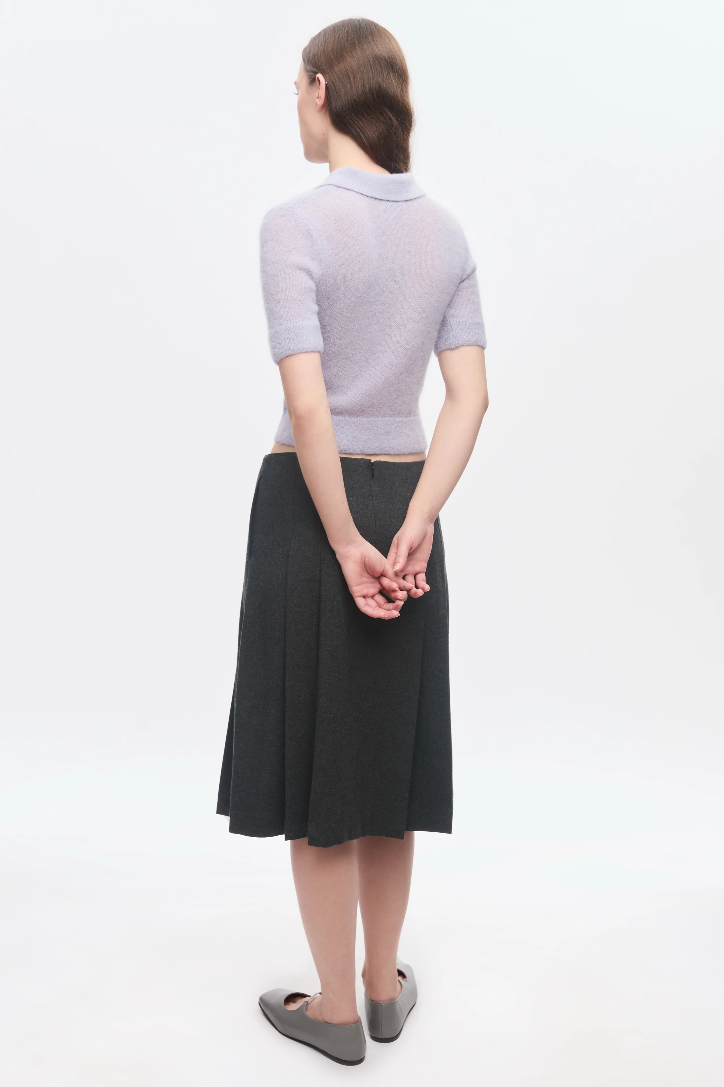 Women's Noor Fuzzy Polo in Mauve - Image 6
