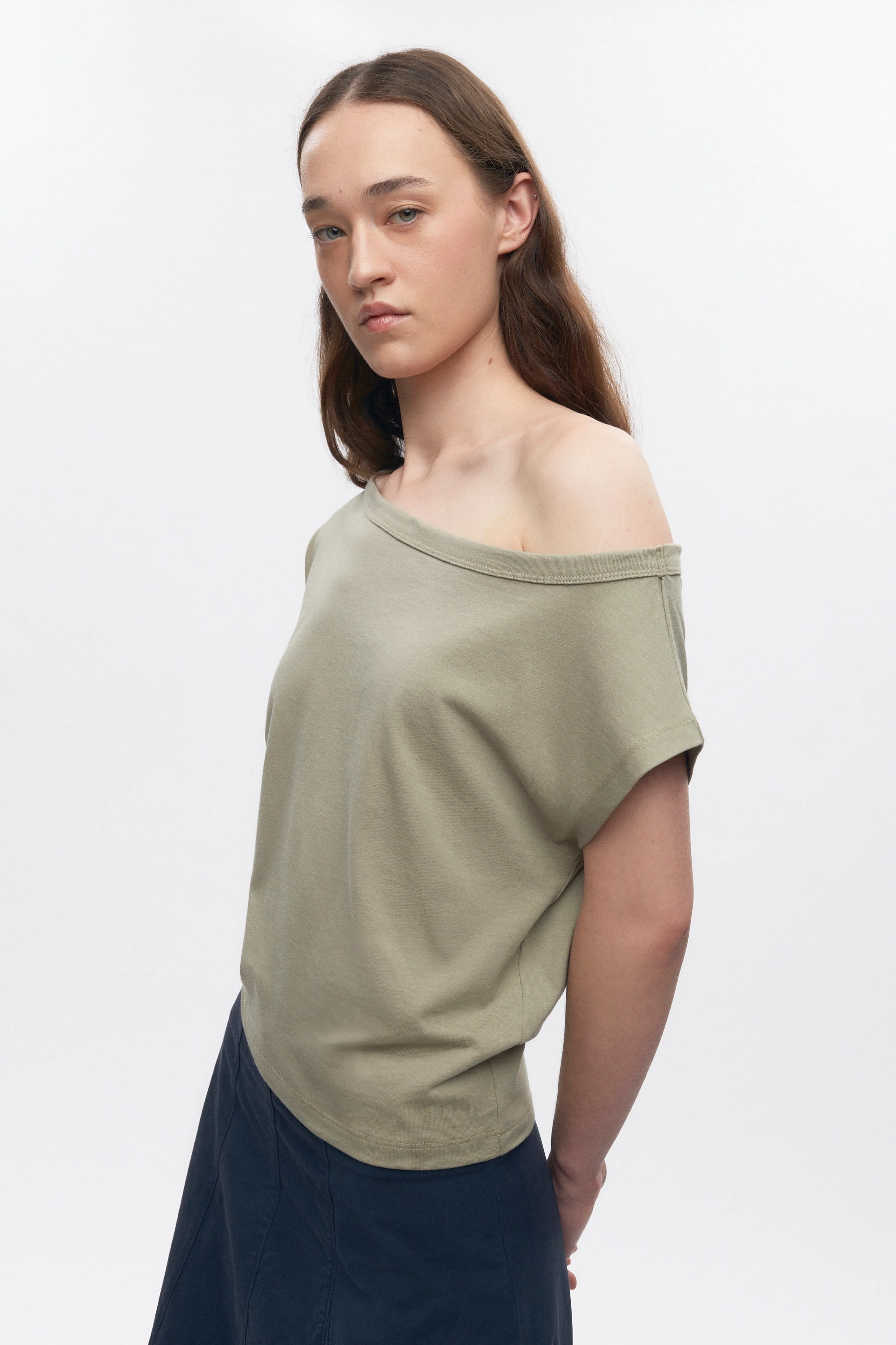 Women's Off Shoulder Tee in Desert - Image 3