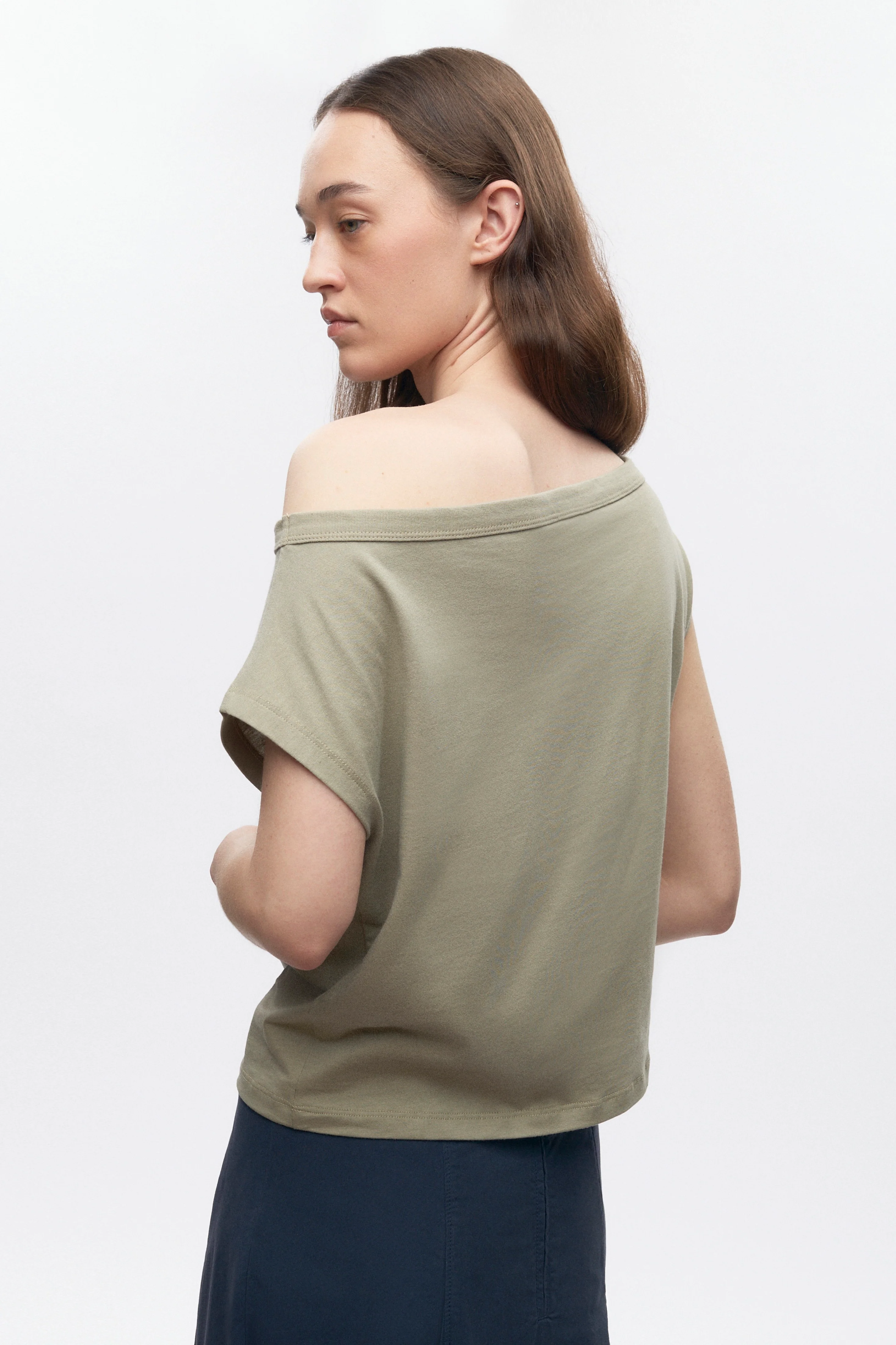 Women's Off Shoulder Tee in Desert - Image 4