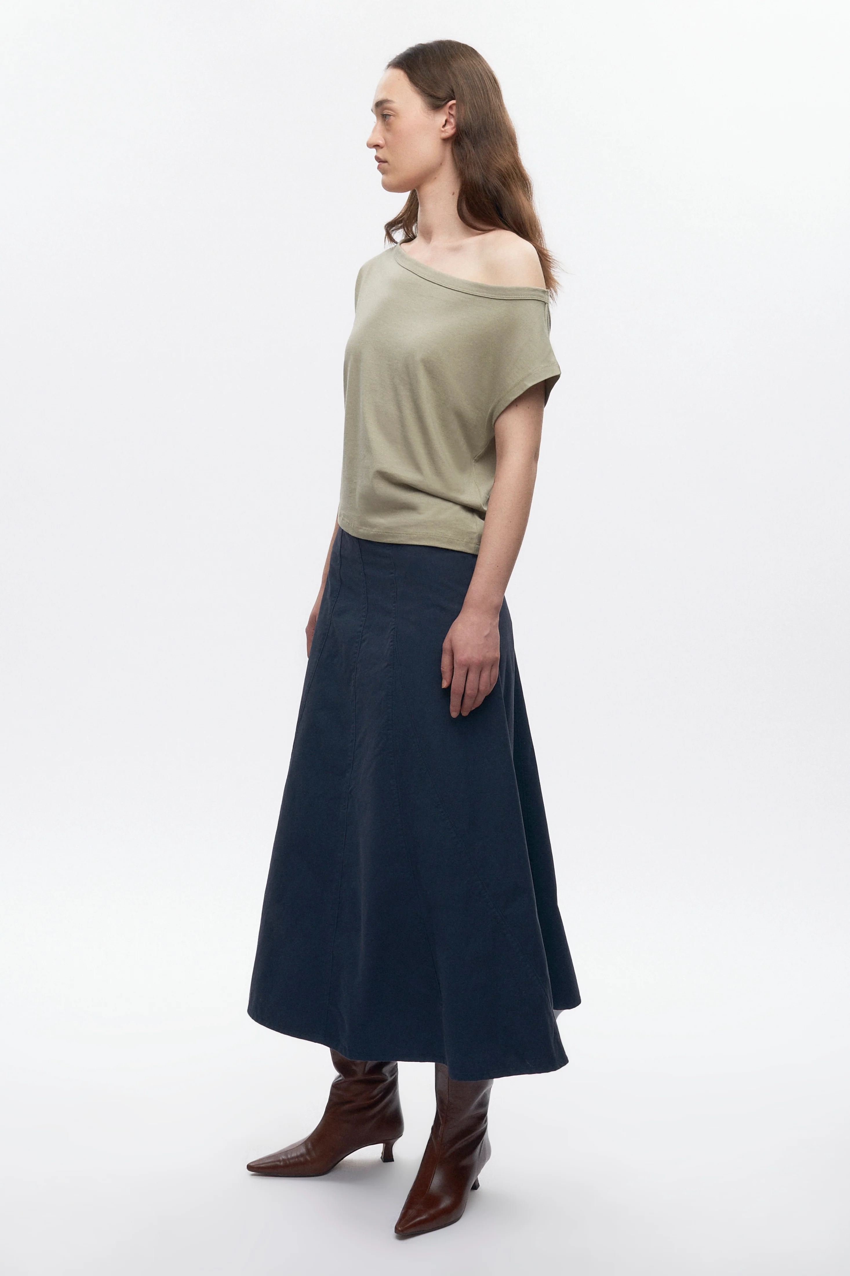 Women's Off Shoulder Tee in Desert - Image 5