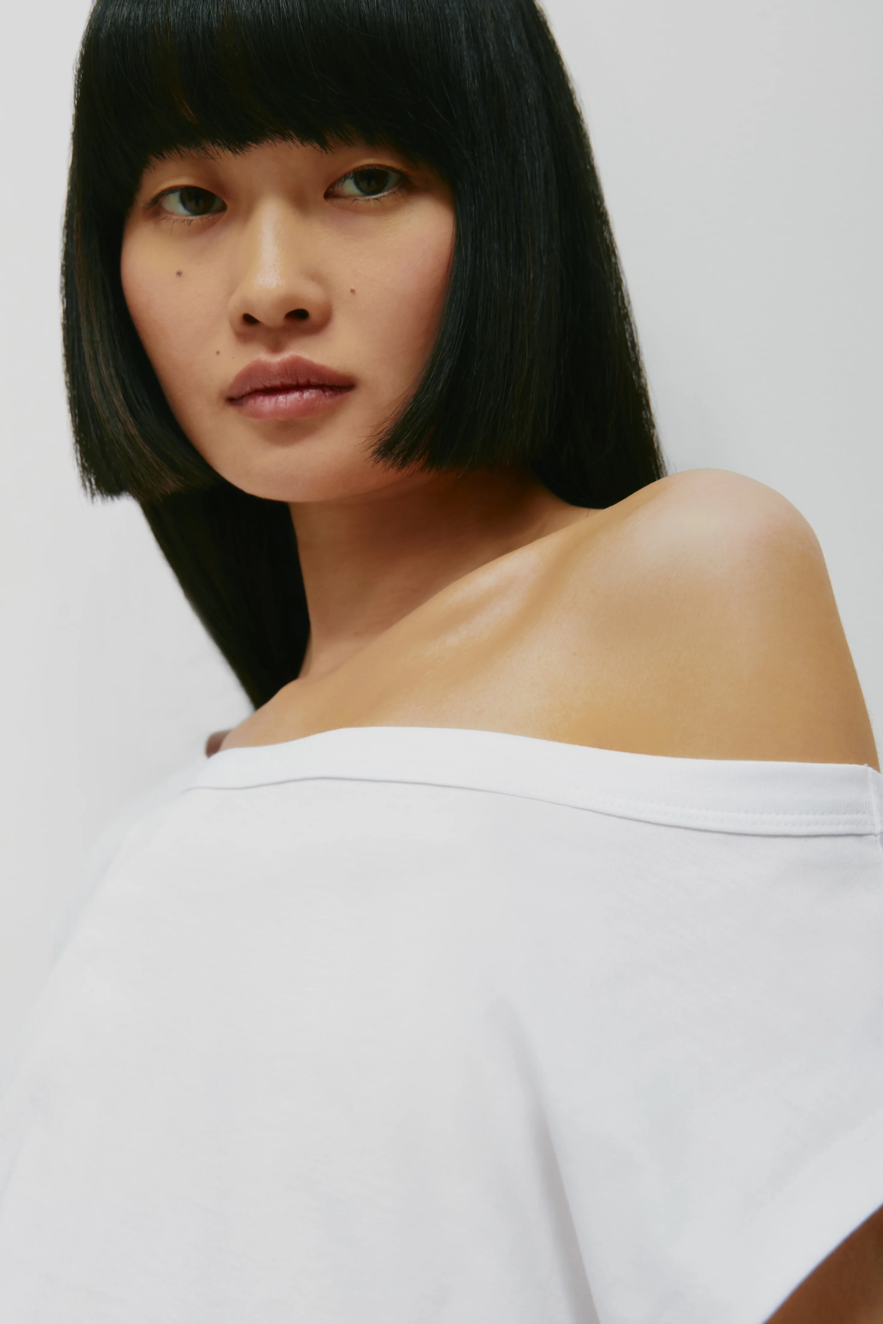 Women's Off Shoulder Tee in White - Image 5