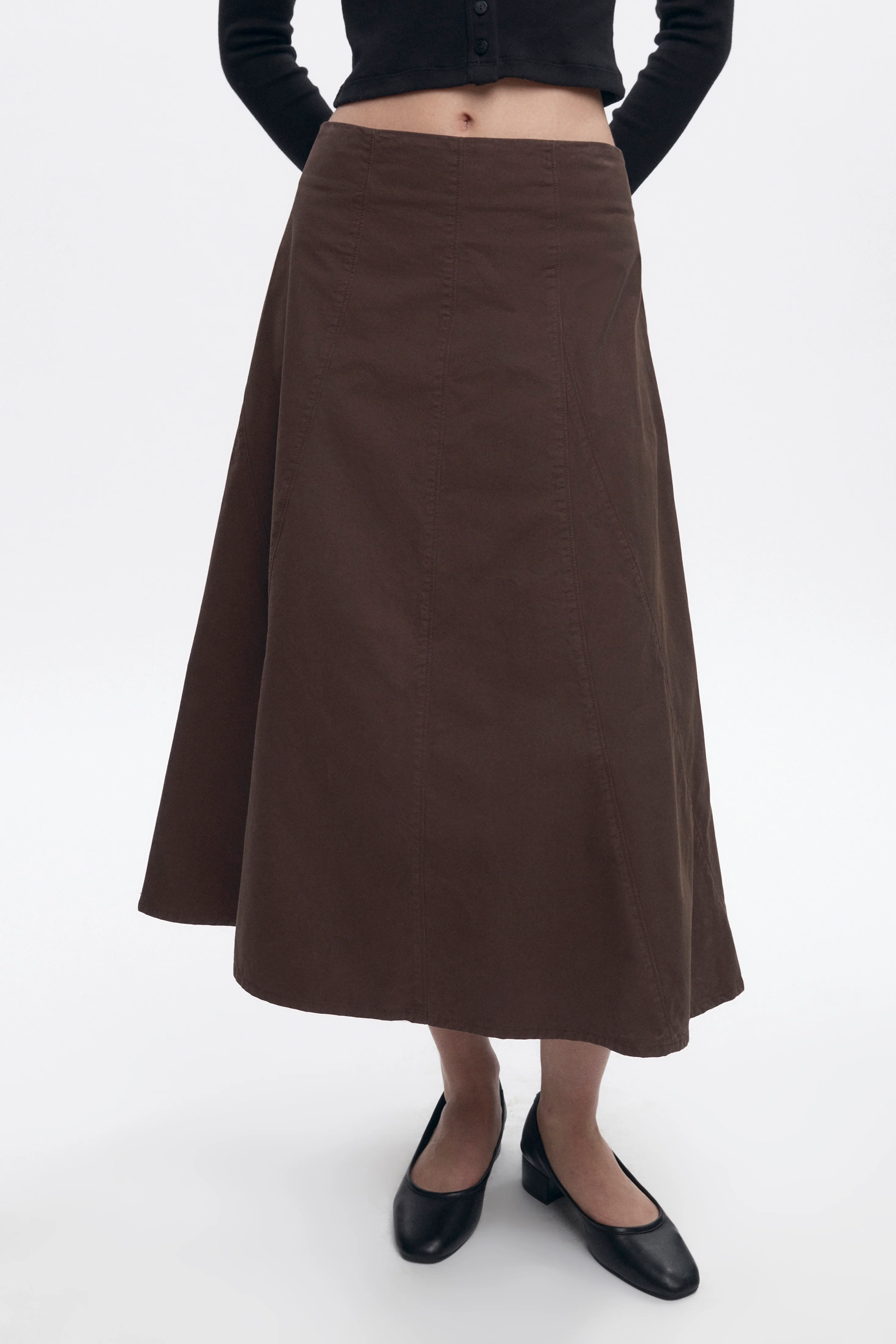 Women's Paper Touch Skirt in Coffee Bean - Image 3