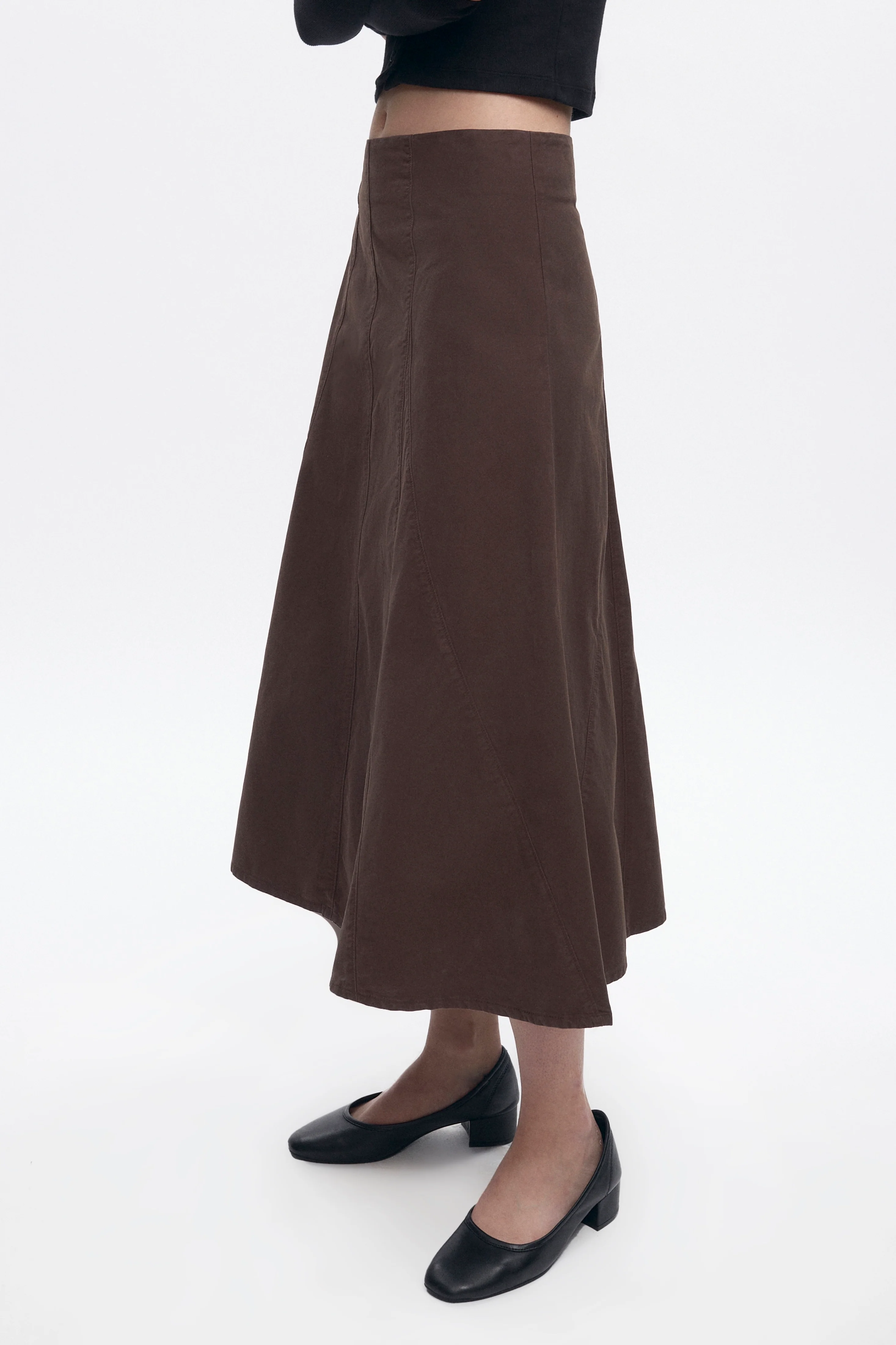 Women's Paper Touch Skirt in Coffee Bean - Image 4