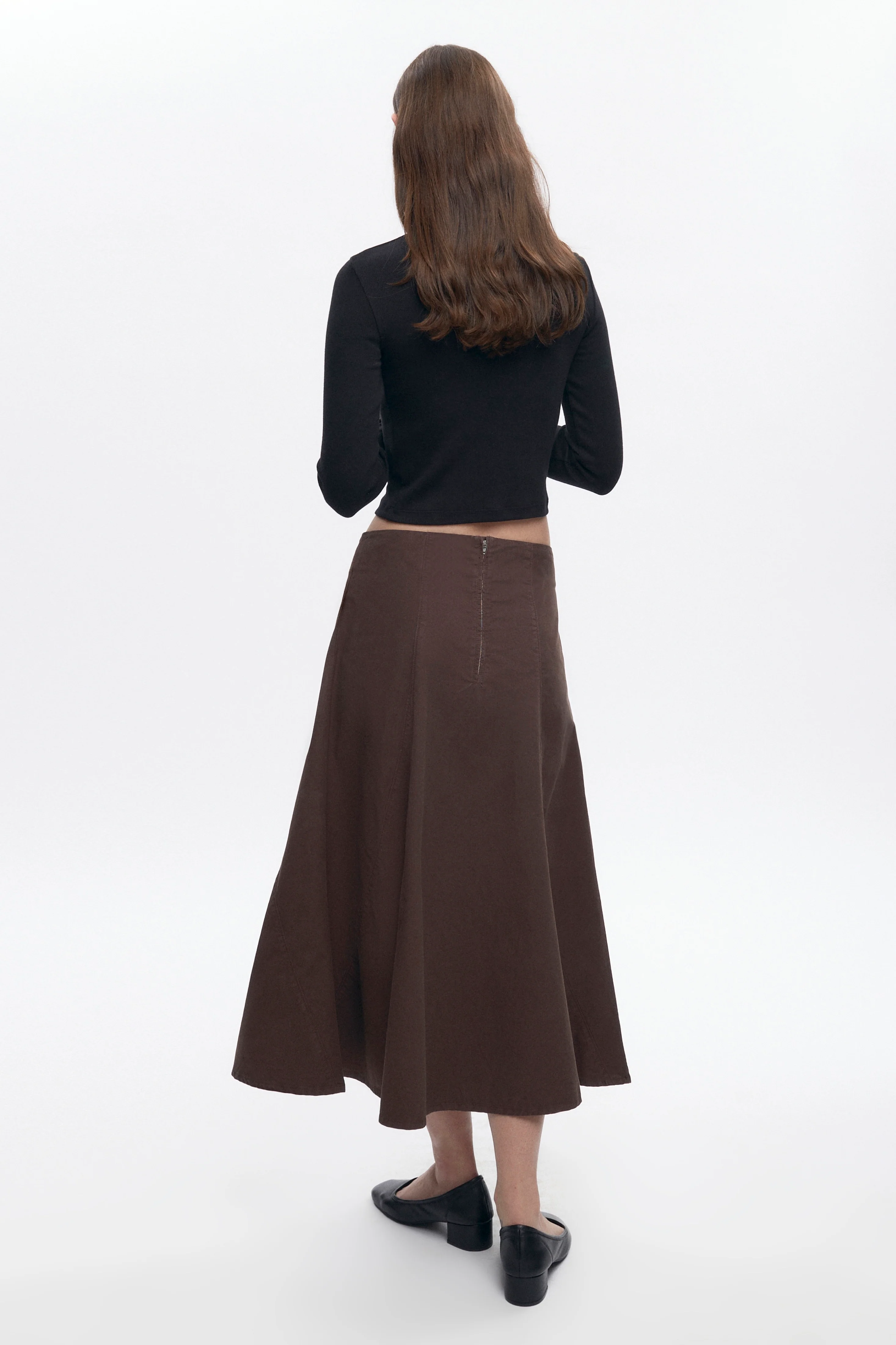 Women's Paper Touch Skirt in Coffee Bean - Image 6