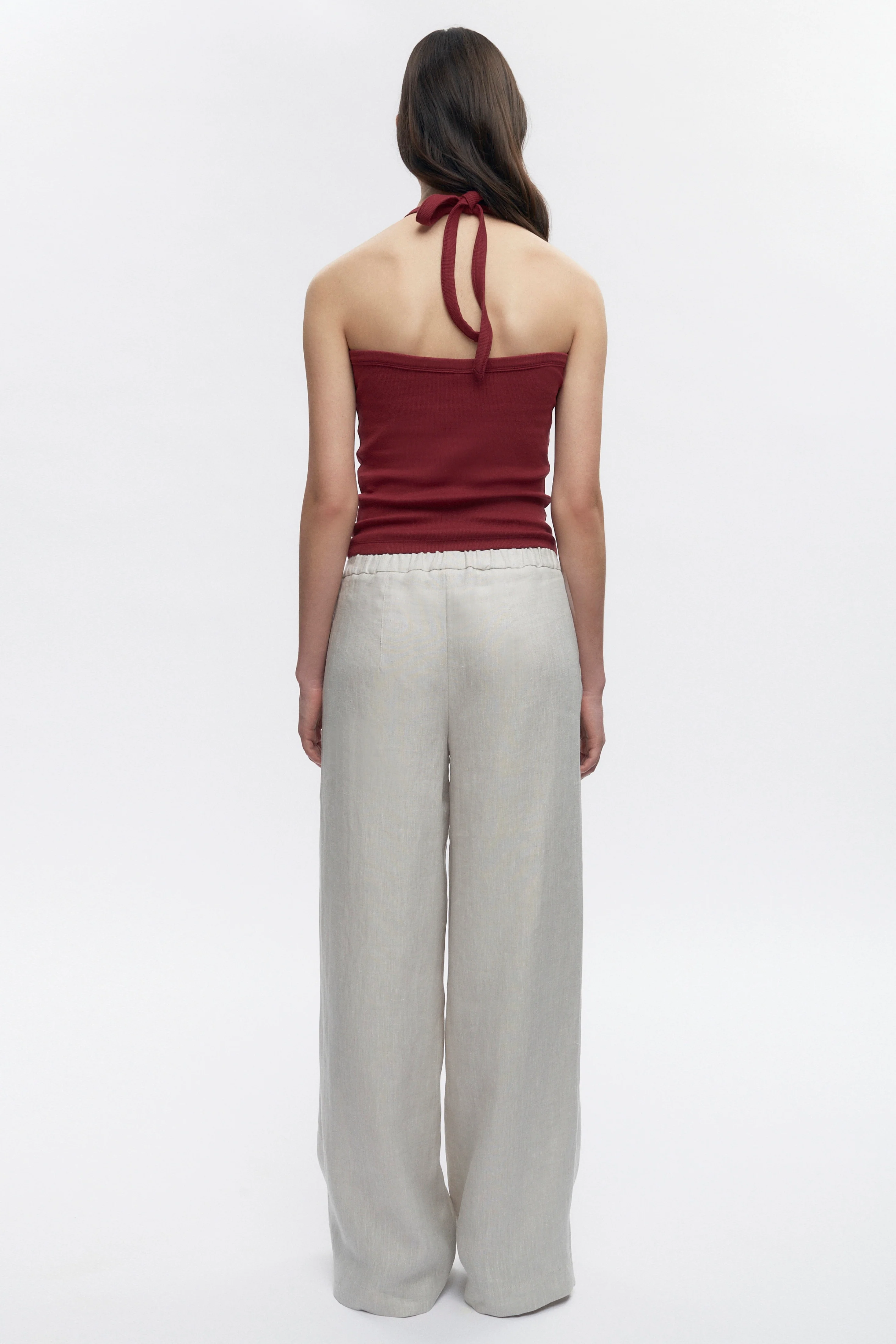 Women's Persea Linen Pull On Pants in Natural - Image 5
