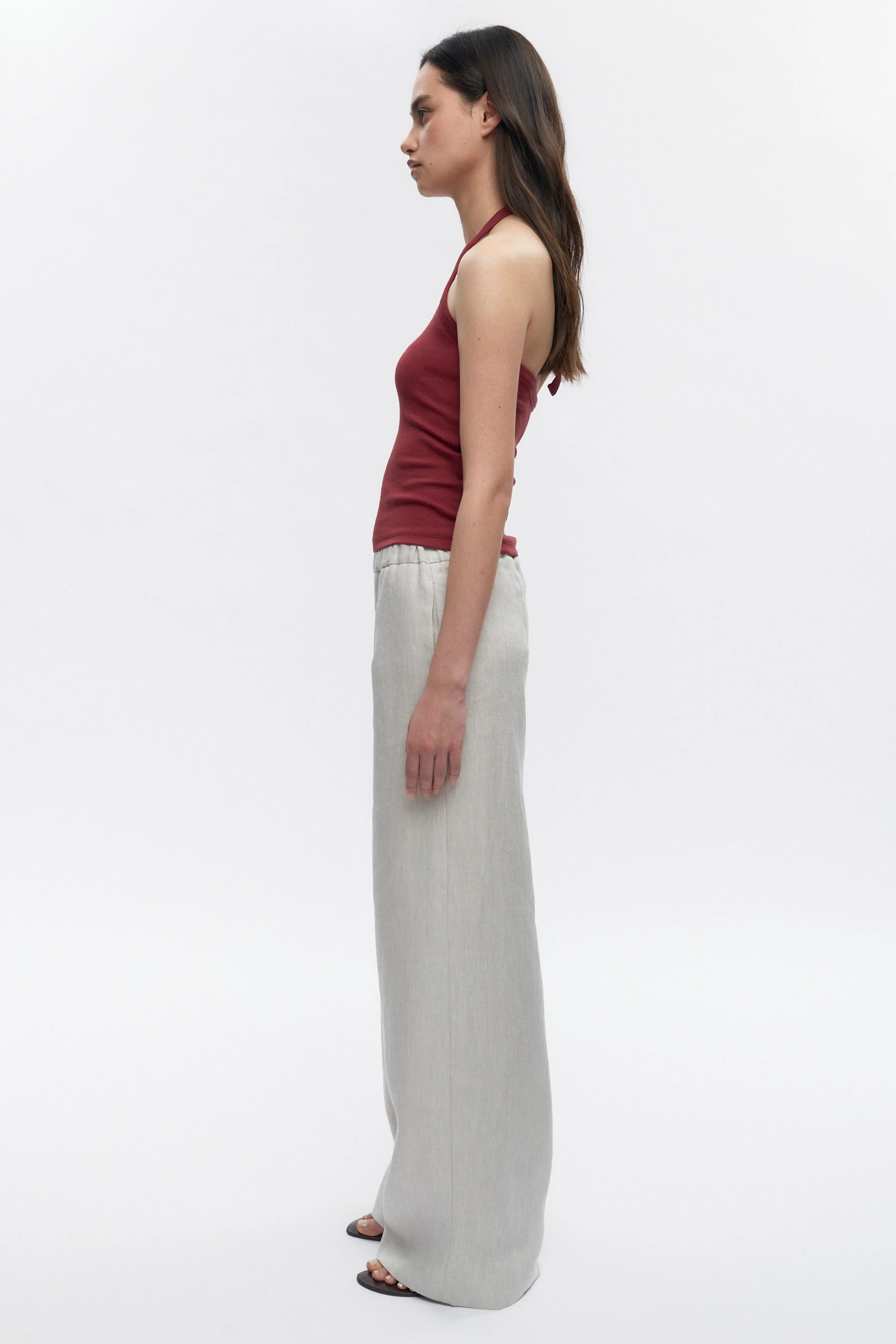 Women's Persea Linen Pull On Pants in Natural - Image 6