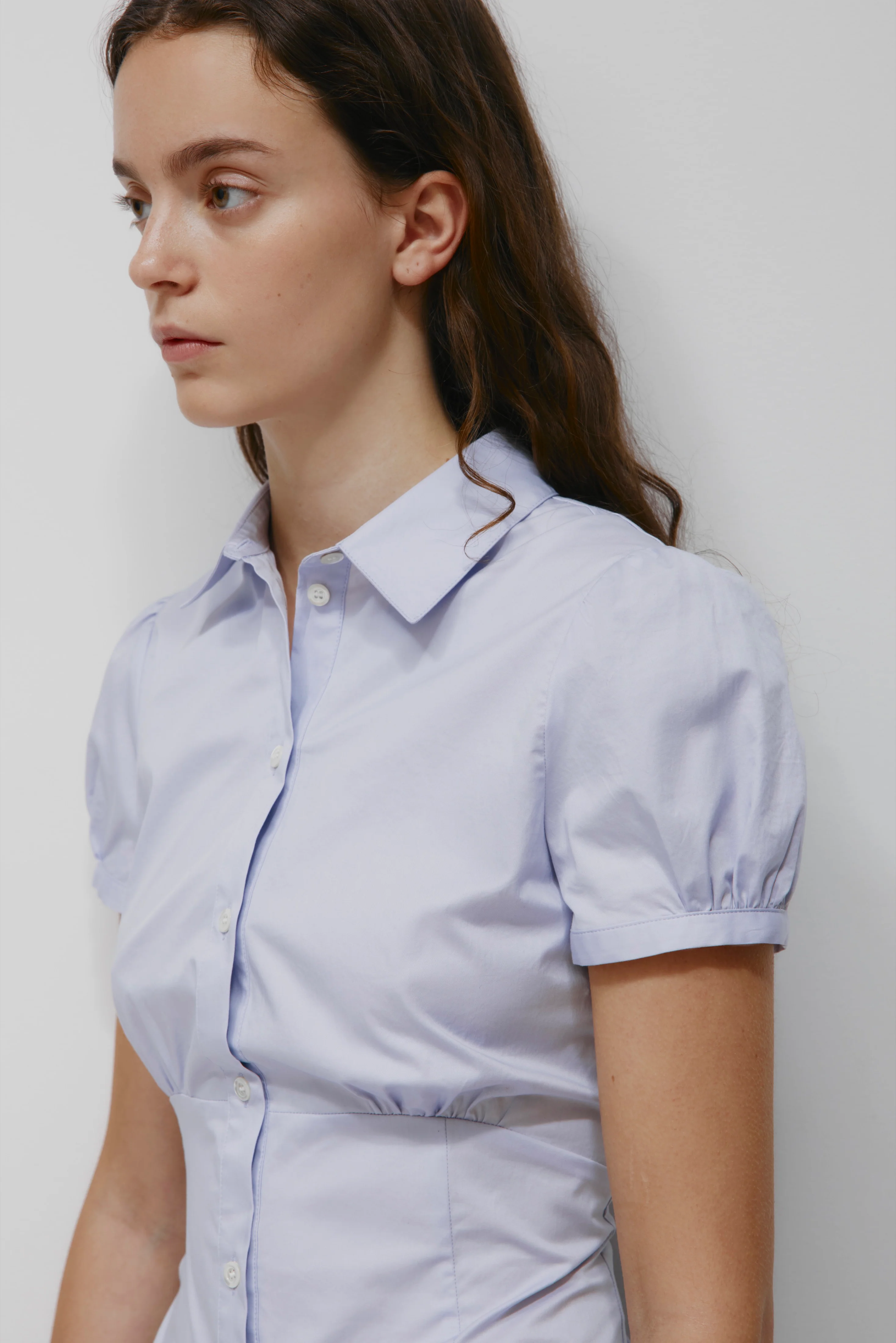 Women's Puff Sleeve Shirt in Thistle - Image 5