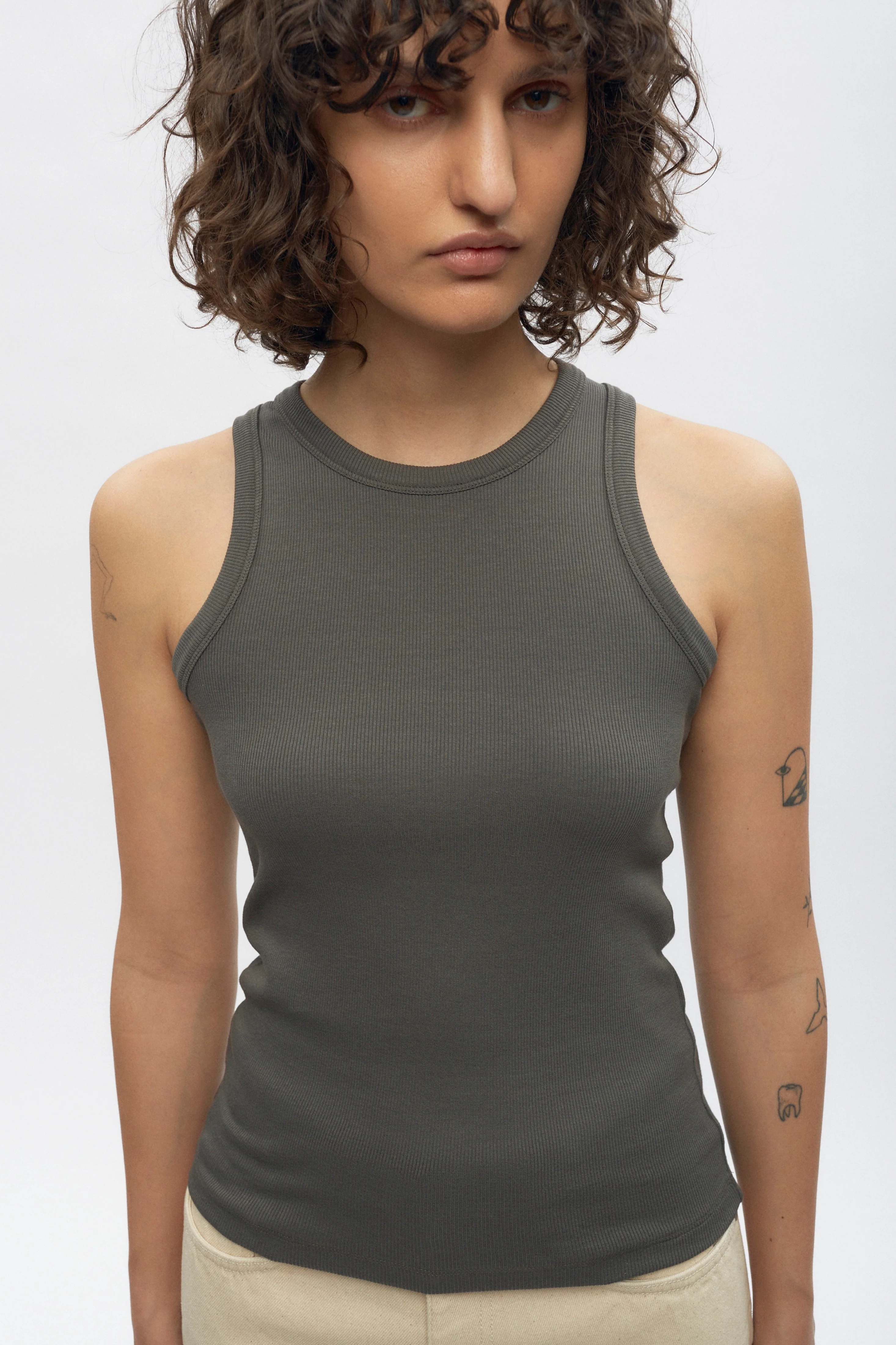 Women's Racer Tank in Beluga