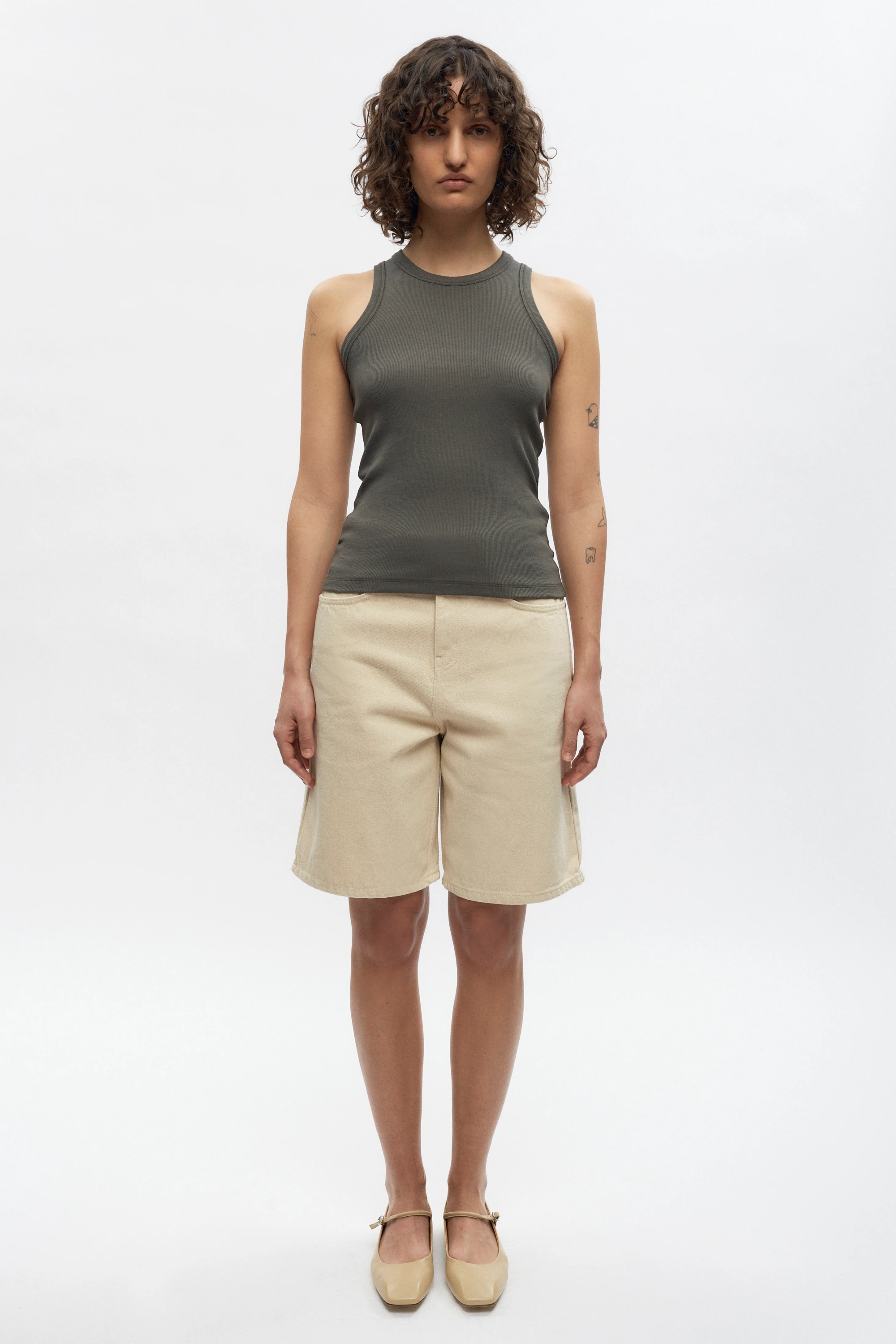 Women's Racer Tank in Beluga - Image 2