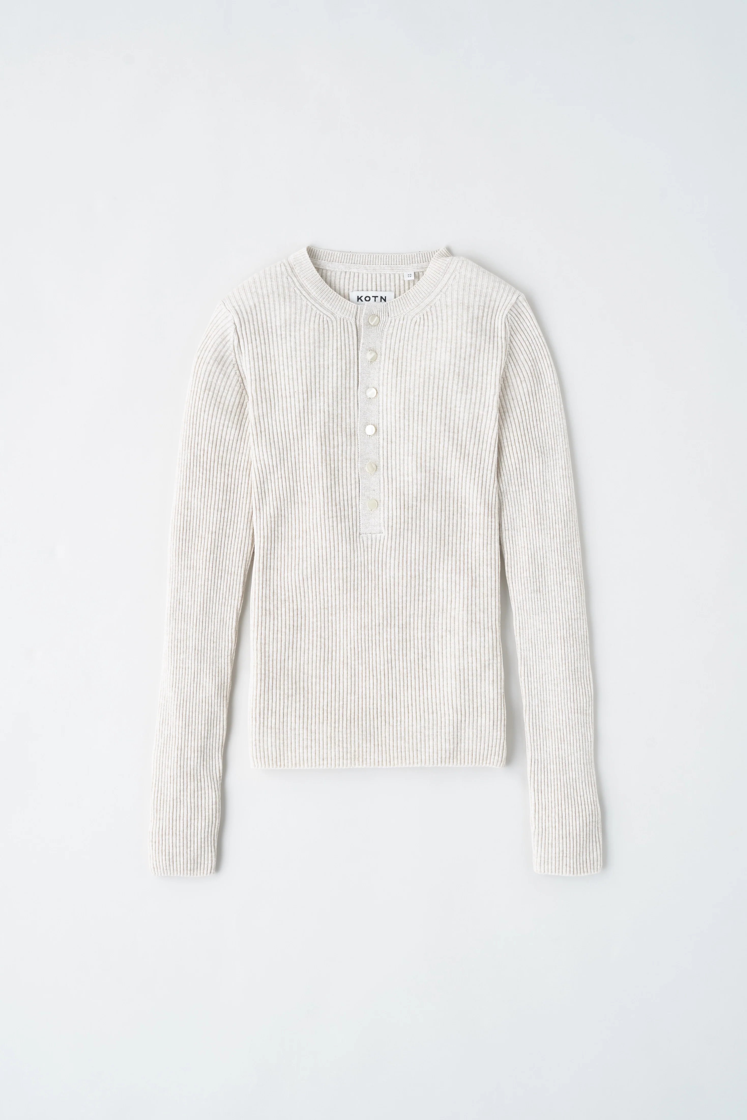 Women's Rib Henley in Natural - Image 6