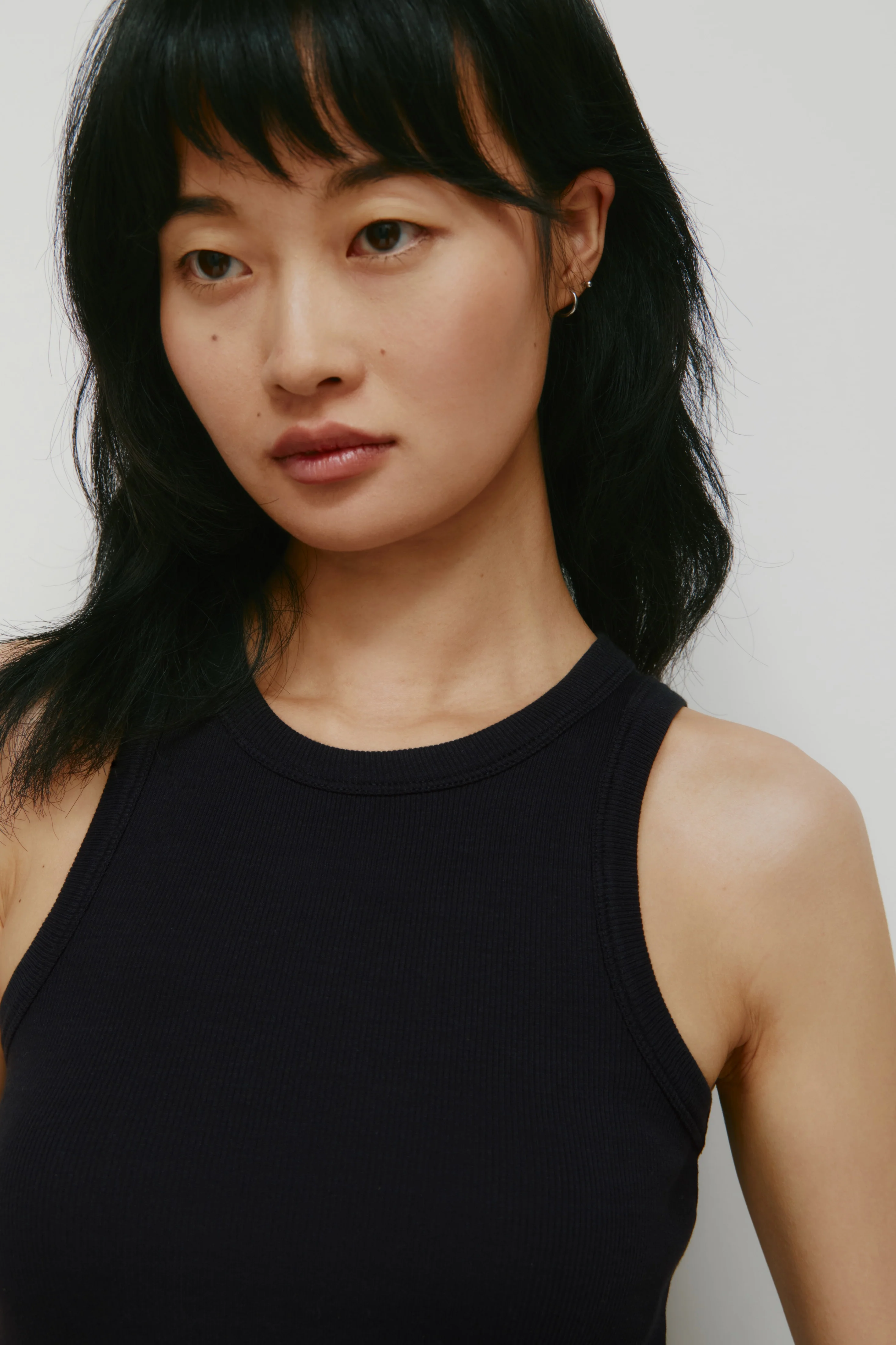 Women's Racer Tank in Black - Image 5