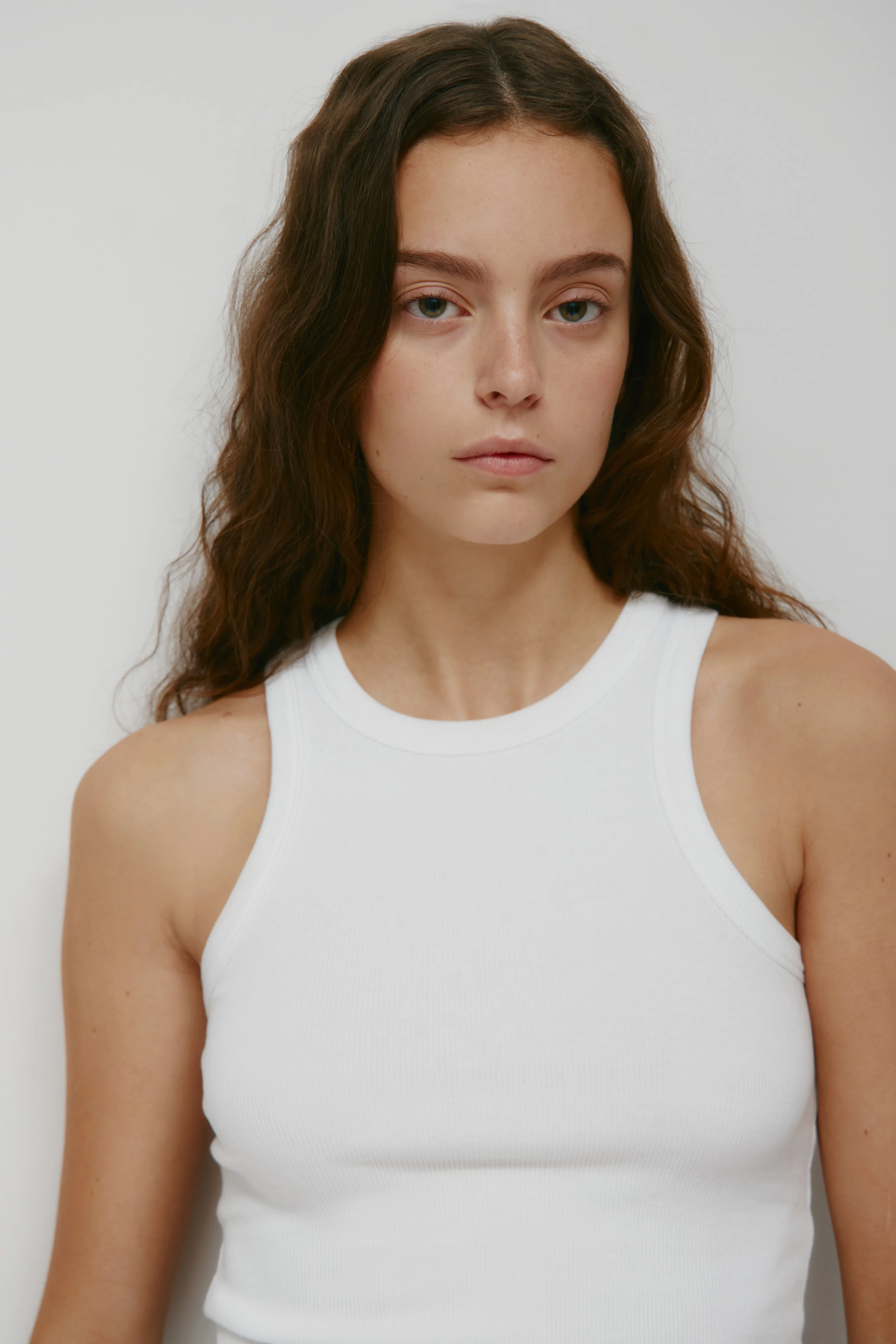 Women's Racer Tank in White - Image 5
