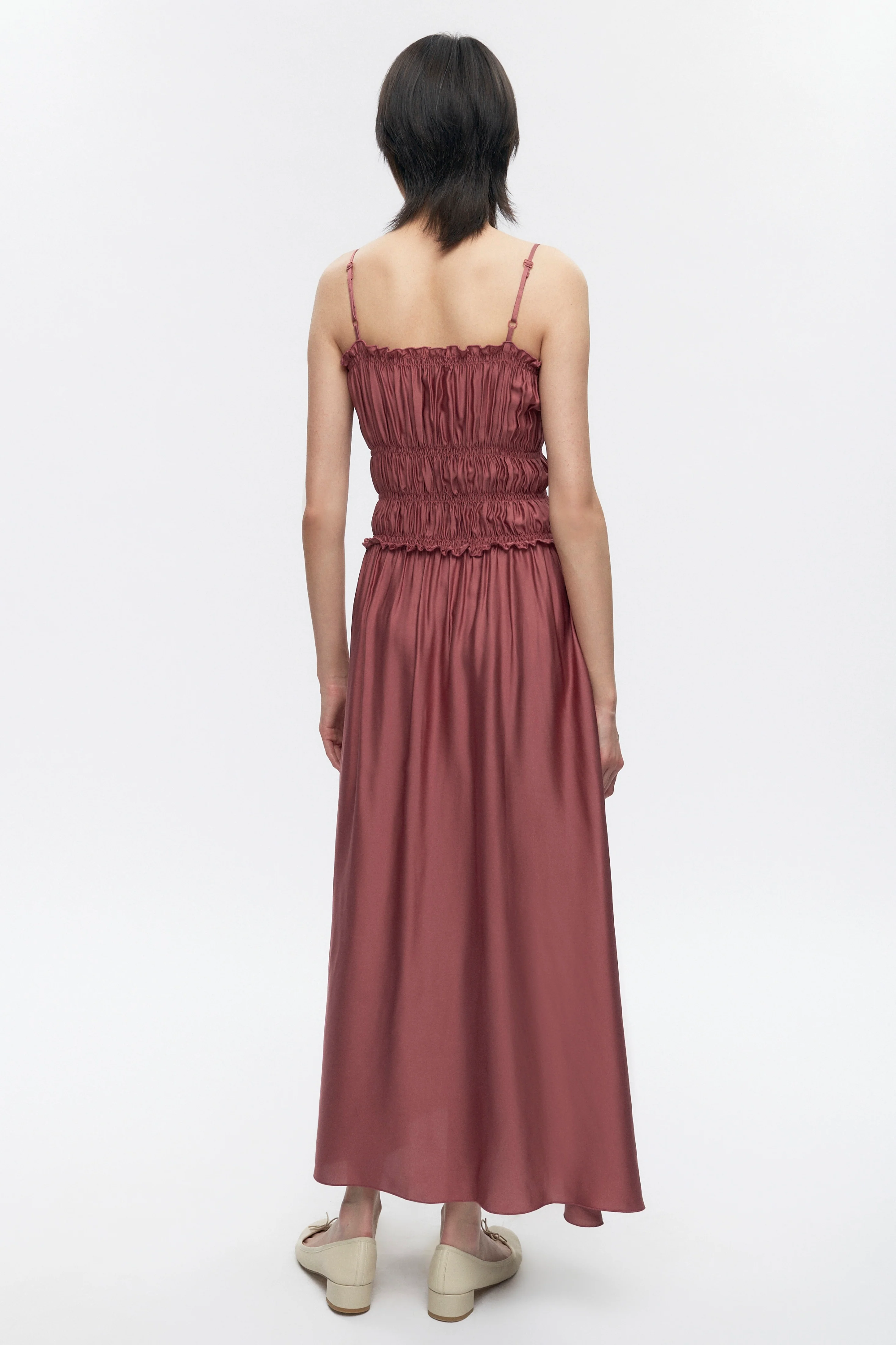 Women's Ruffle Dress in Dusty Rose - Image 4