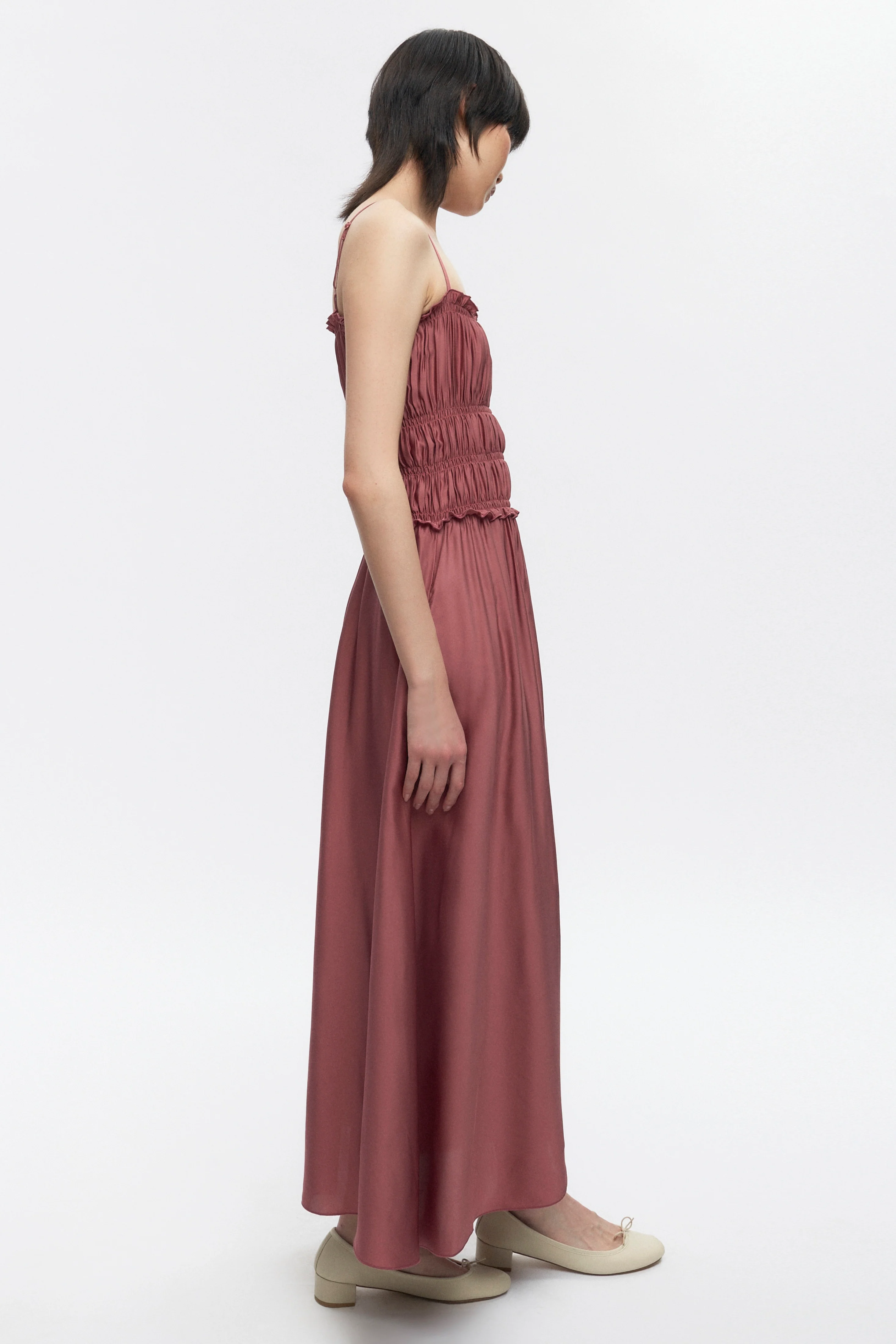 Women's Ruffle Dress in Dusty Rose - Image 6
