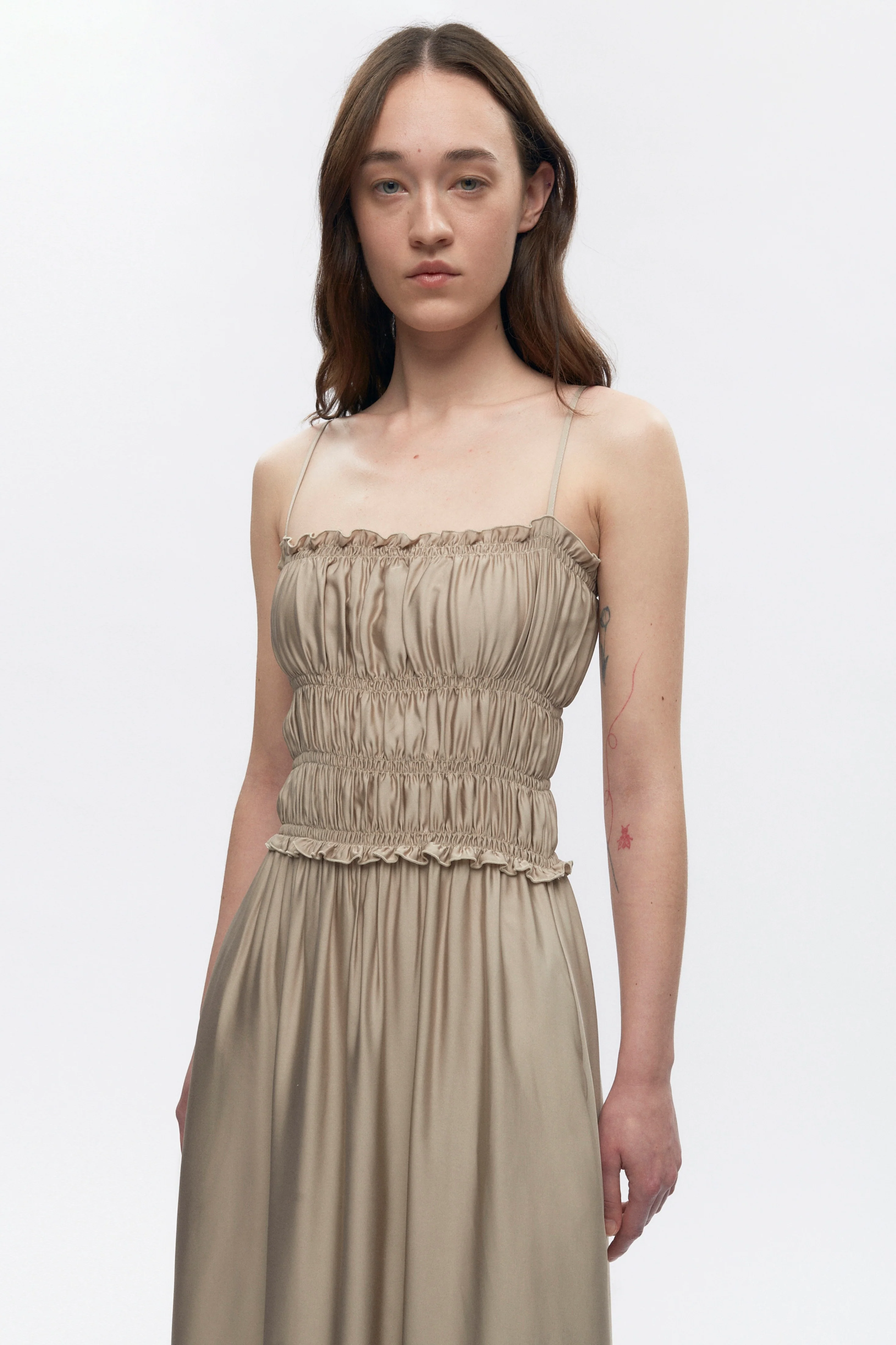 Women's Ruffle Dress in Fog - Image 3