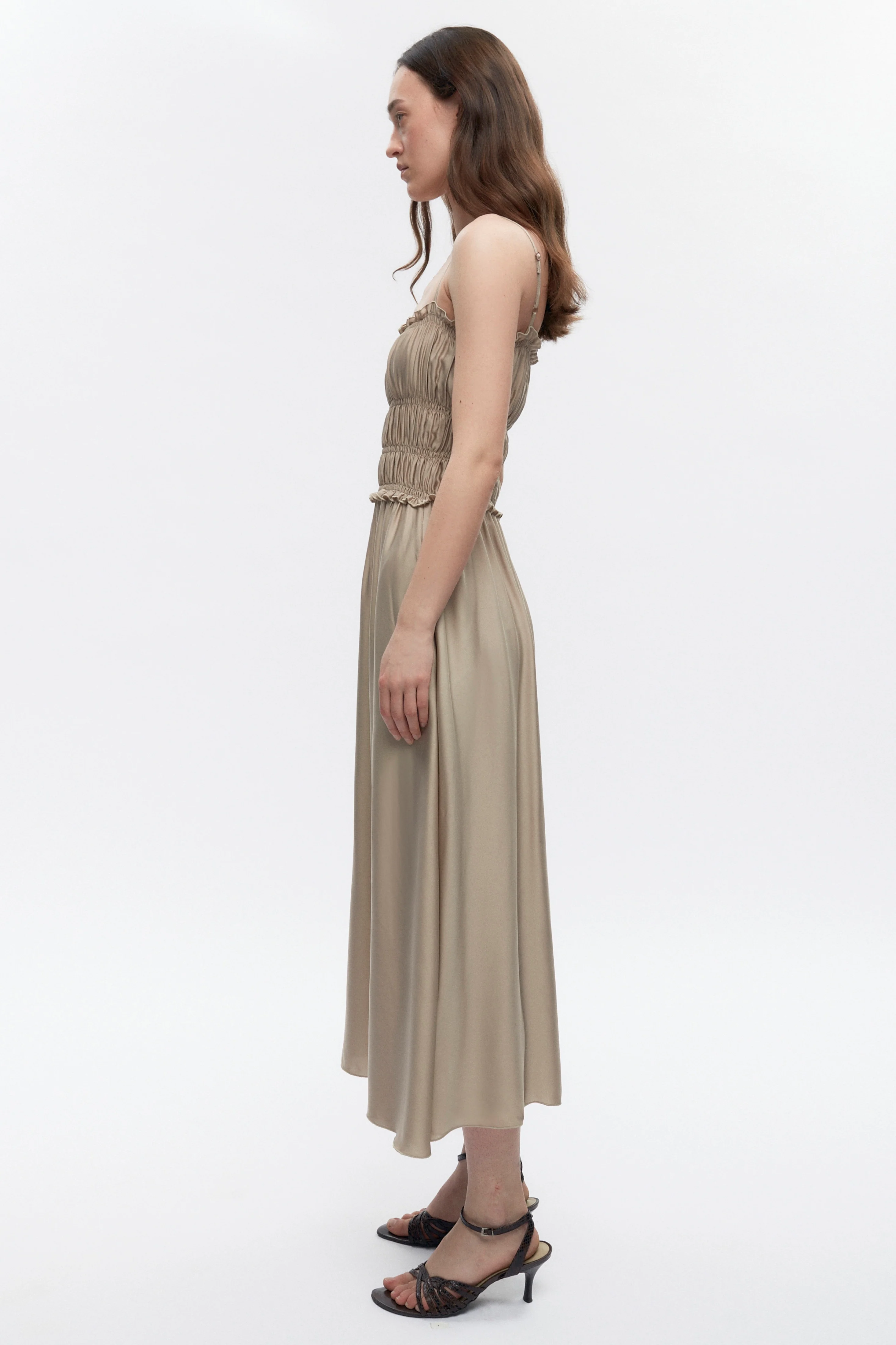 Women's Ruffle Dress in Fog - Image 5
