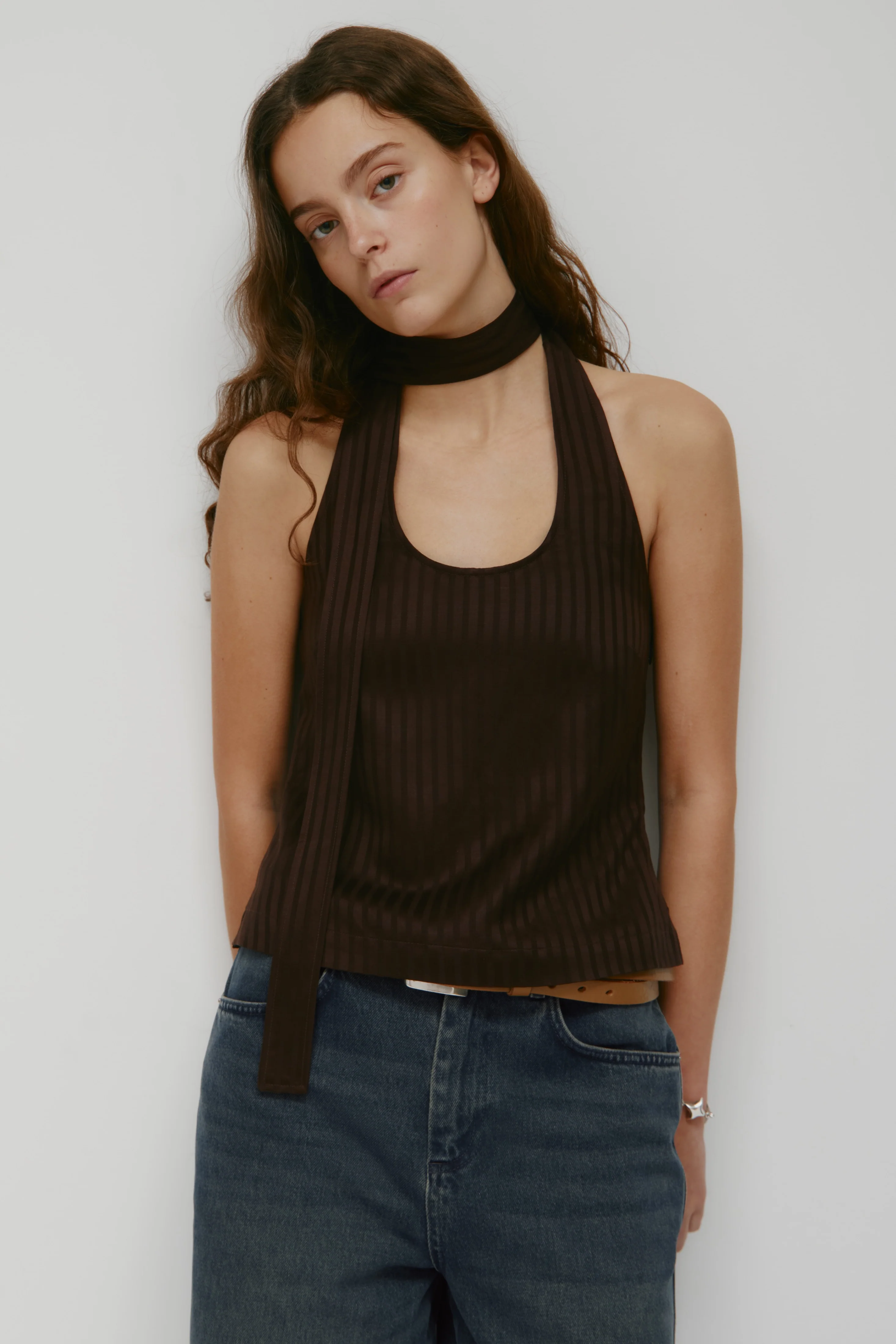 Women's Sahra Tie Blouse in Espresso