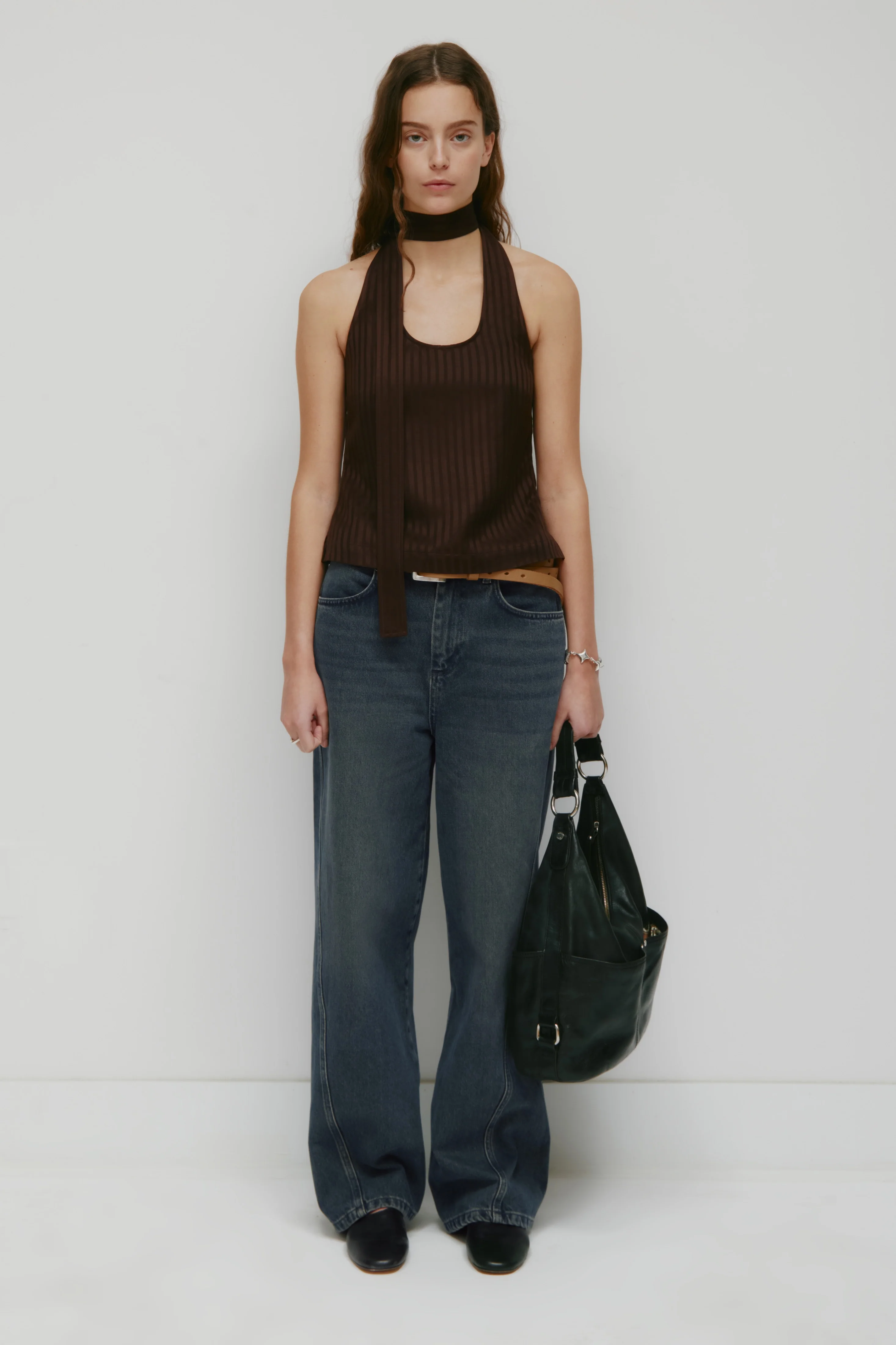 Women's Sahra Tie Blouse in Espresso - Image 2