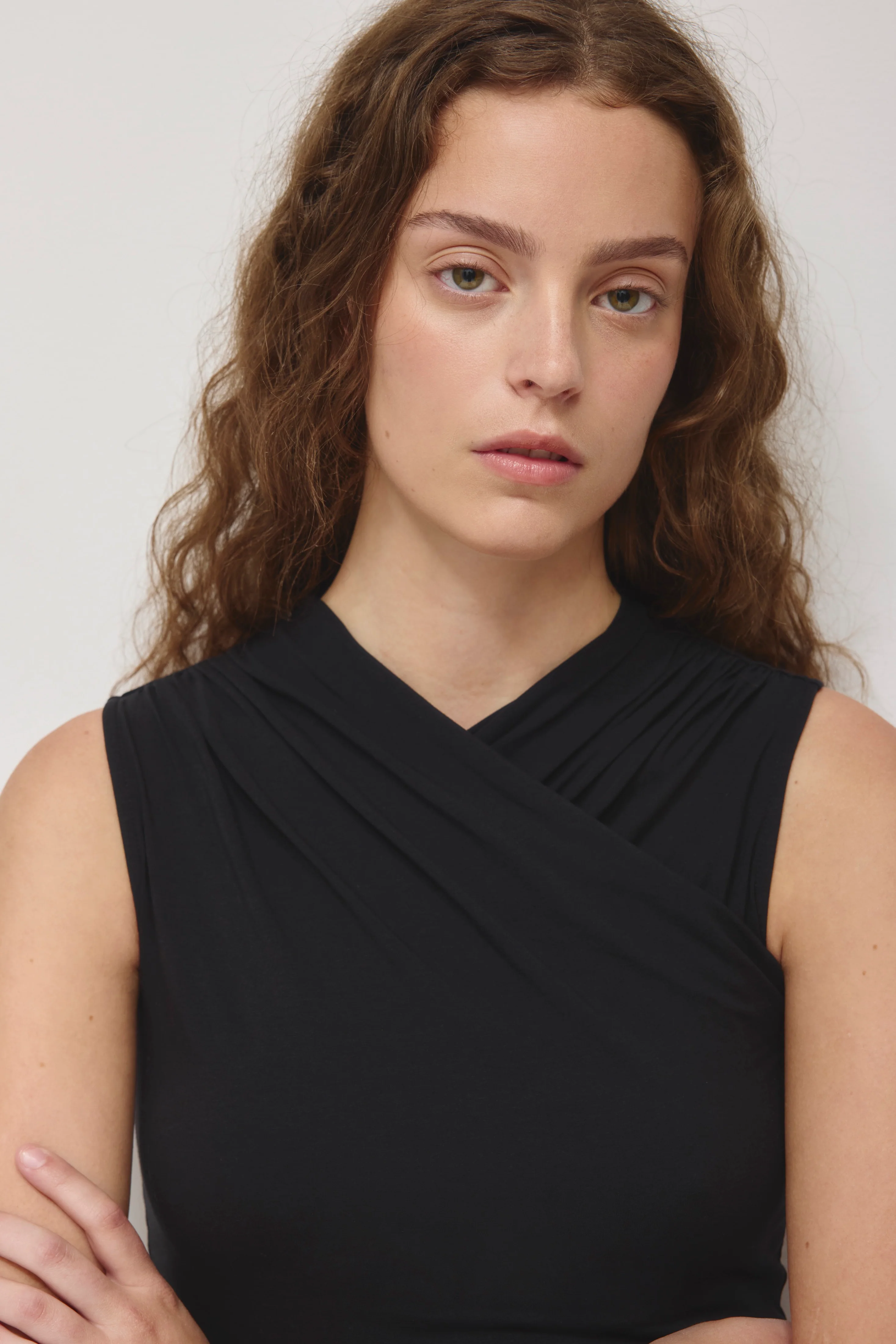 Women's Samira Wrap Tank in Black - Image 5