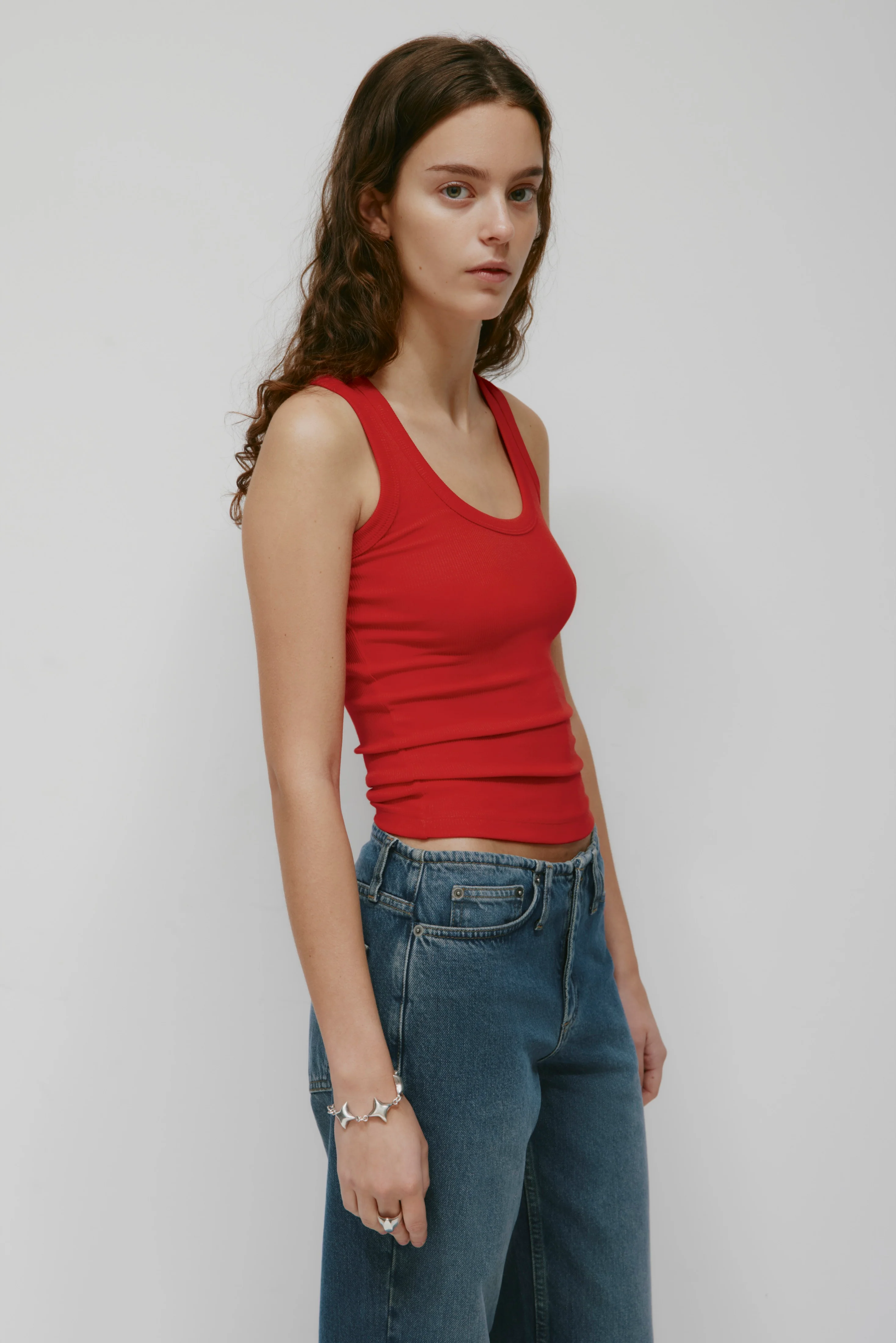 Women's Scoop Tank in Salsa - Image 3