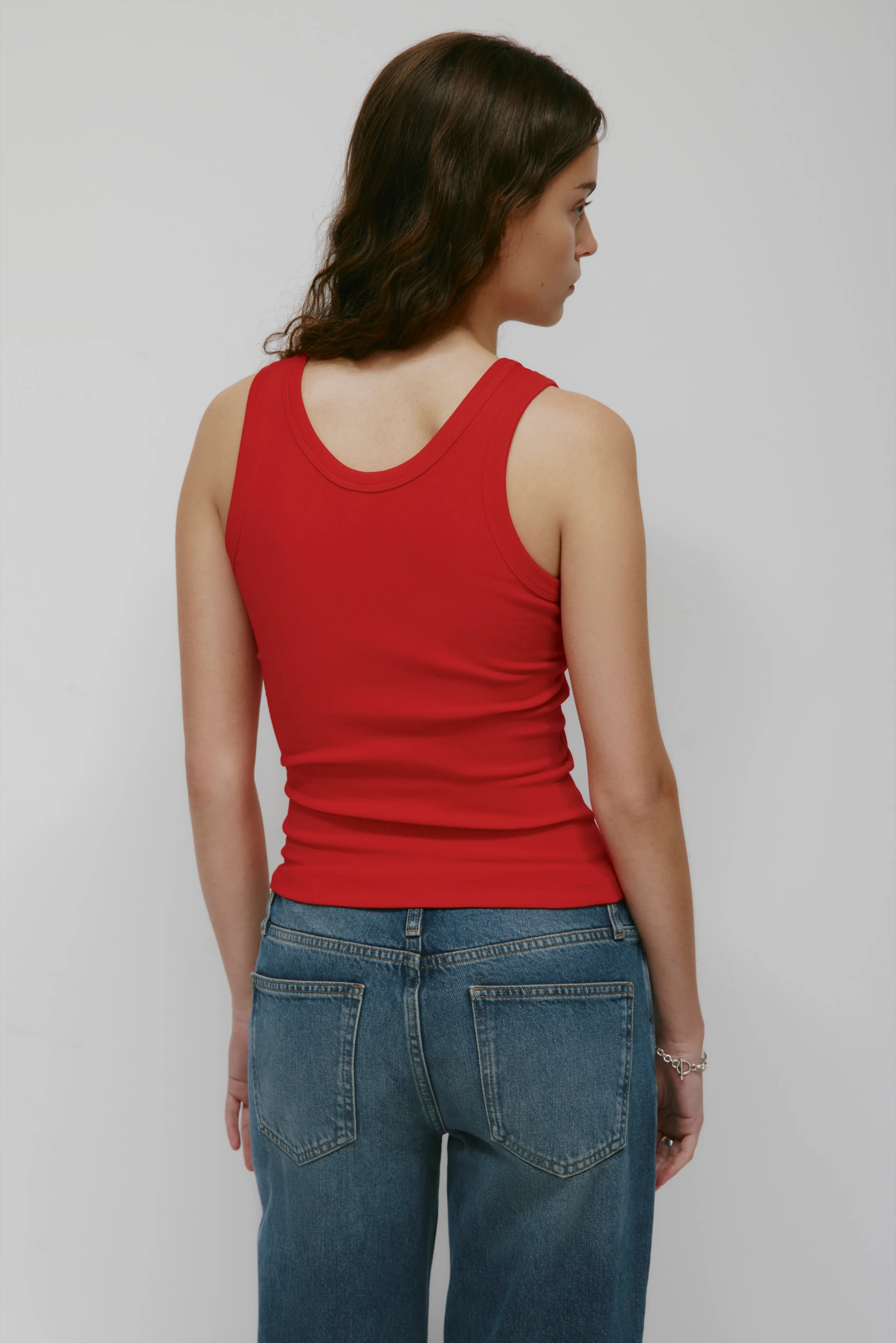 Women's Scoop Tank in Salsa - Image 4
