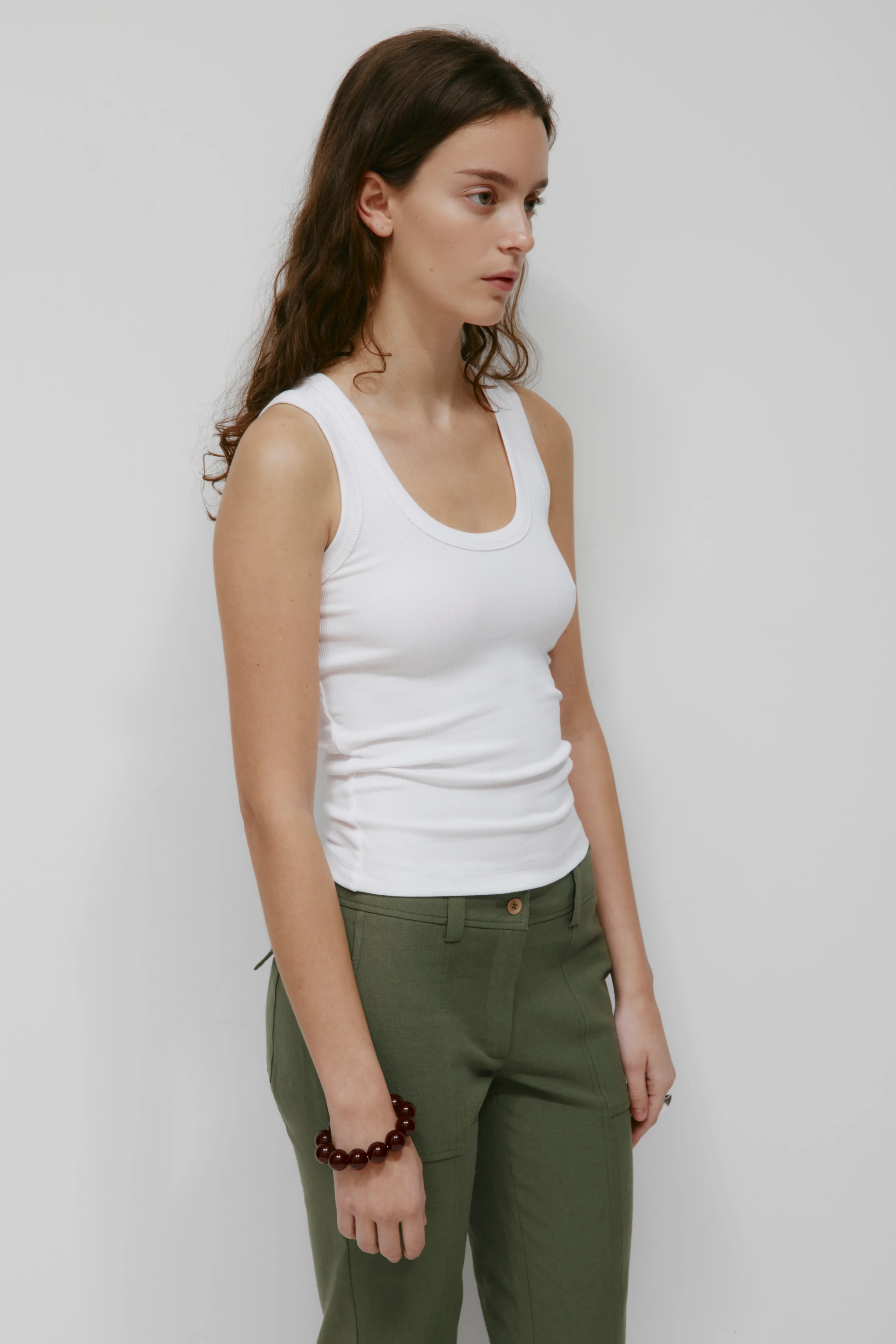 Women's Scoop Tank in White - Image 3
