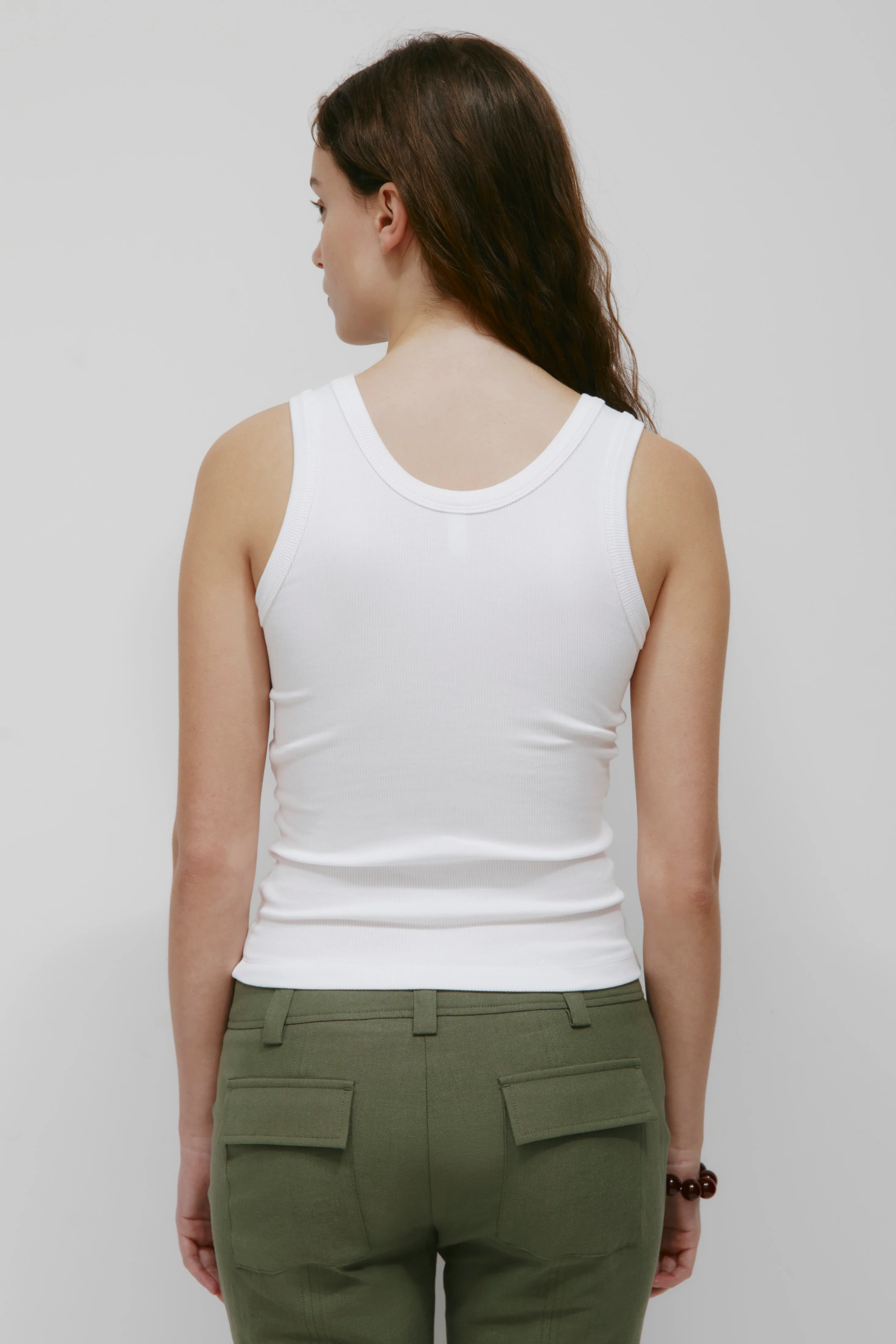 Women's Scoop Tank in White - Image 4
